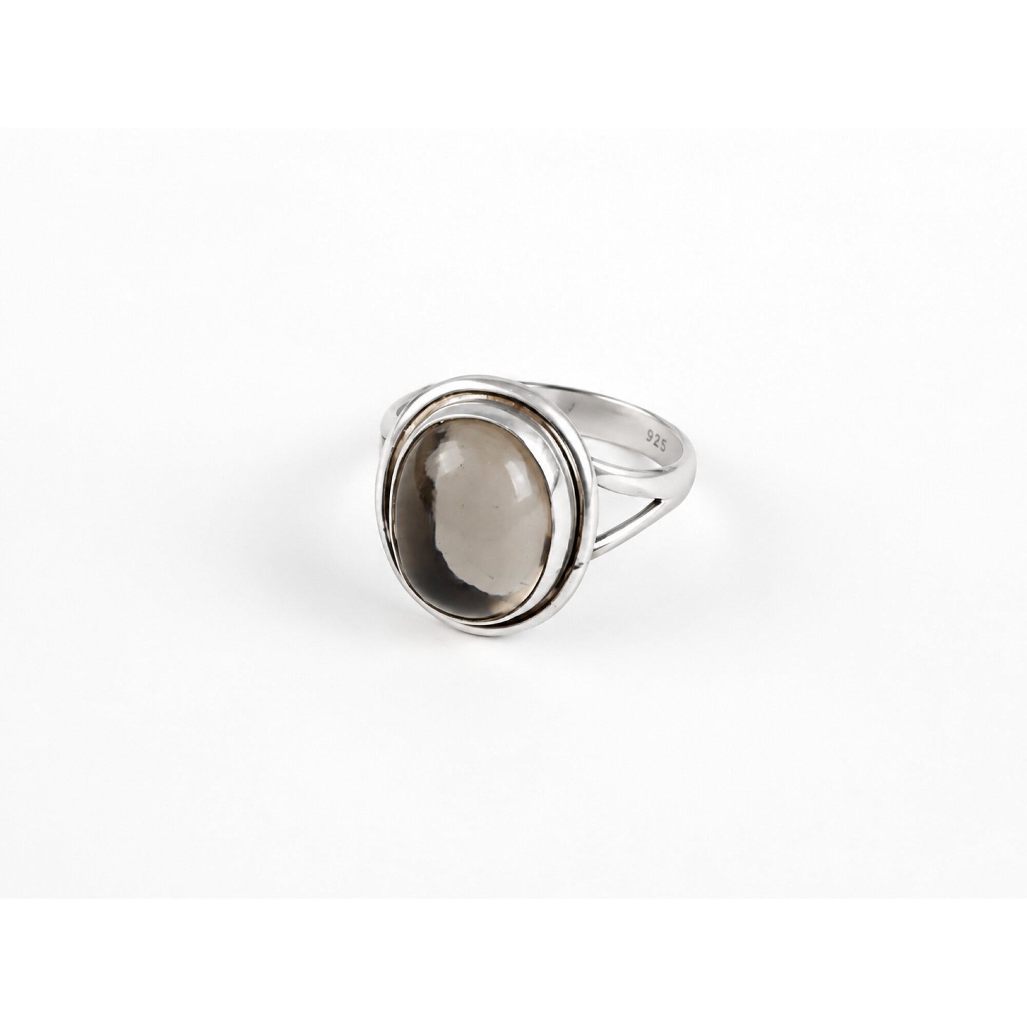 Clear light brown Natural Smoky Quartz oval 925 Sterling Silver Ring Size 8.50 – photo 5