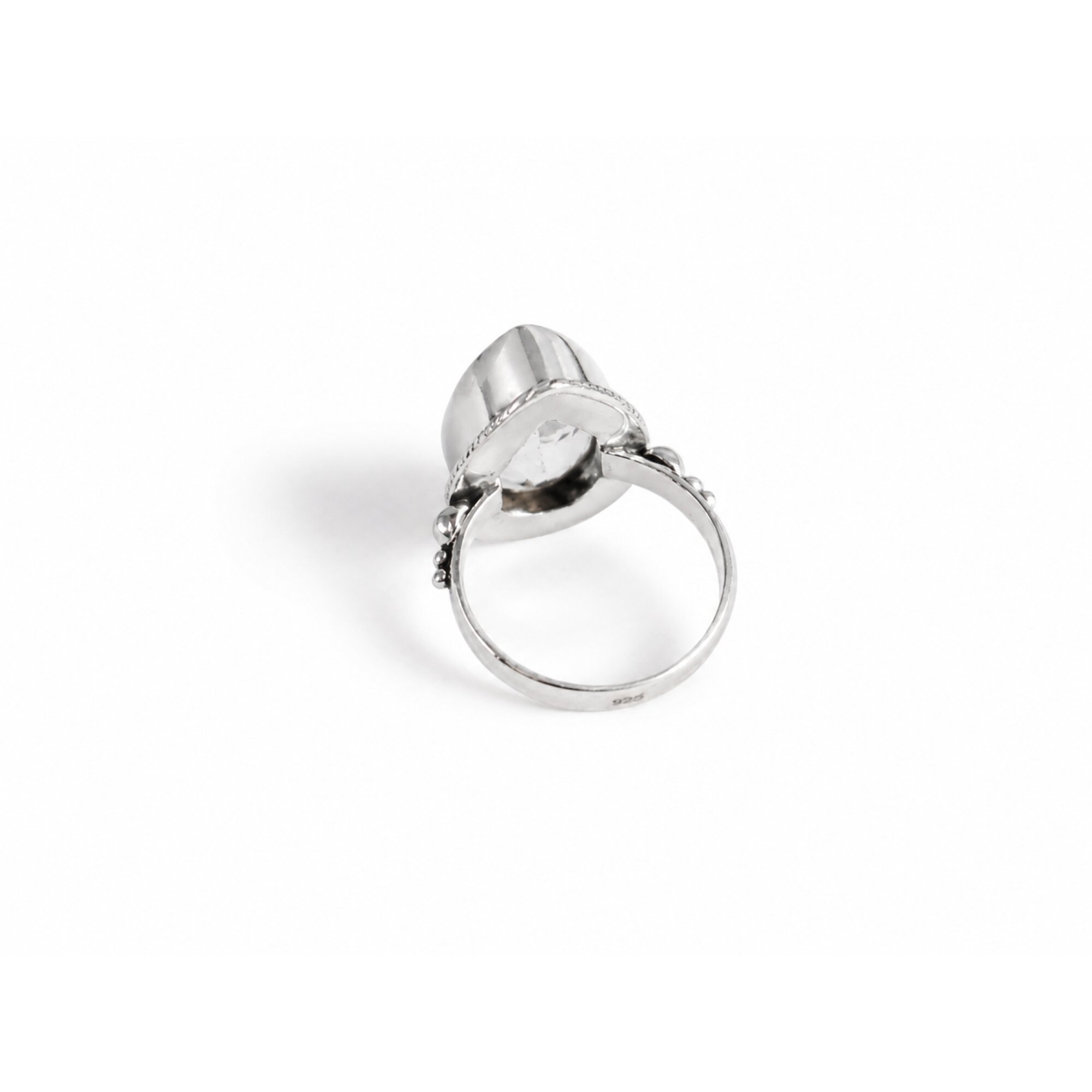 Clear white Topaz teardrop 925 Sterling Silver Ring Size 7.50 – photo 2