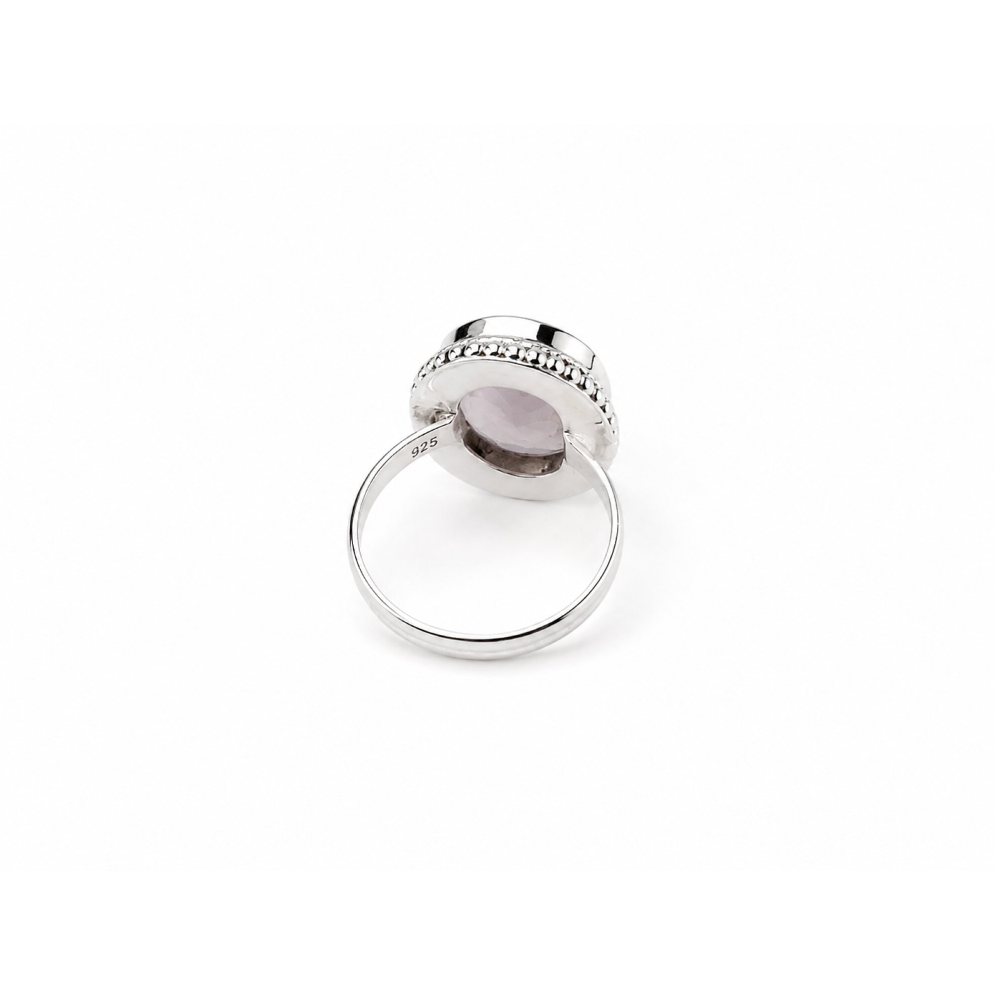 Clear pink Natural Rose Quartz oval 925 Sterling Silver Ring Size 8.50 – photo 5