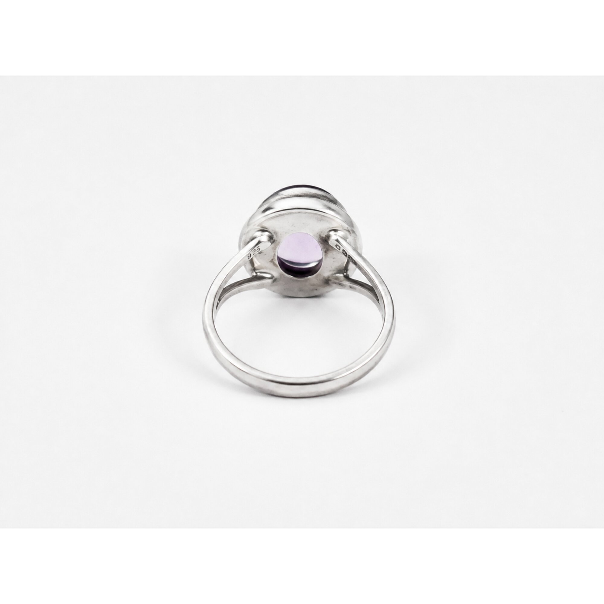 Clear purple Natural amethyst oval 925 Sterling Silver Ring Size 7.00 – photo 4