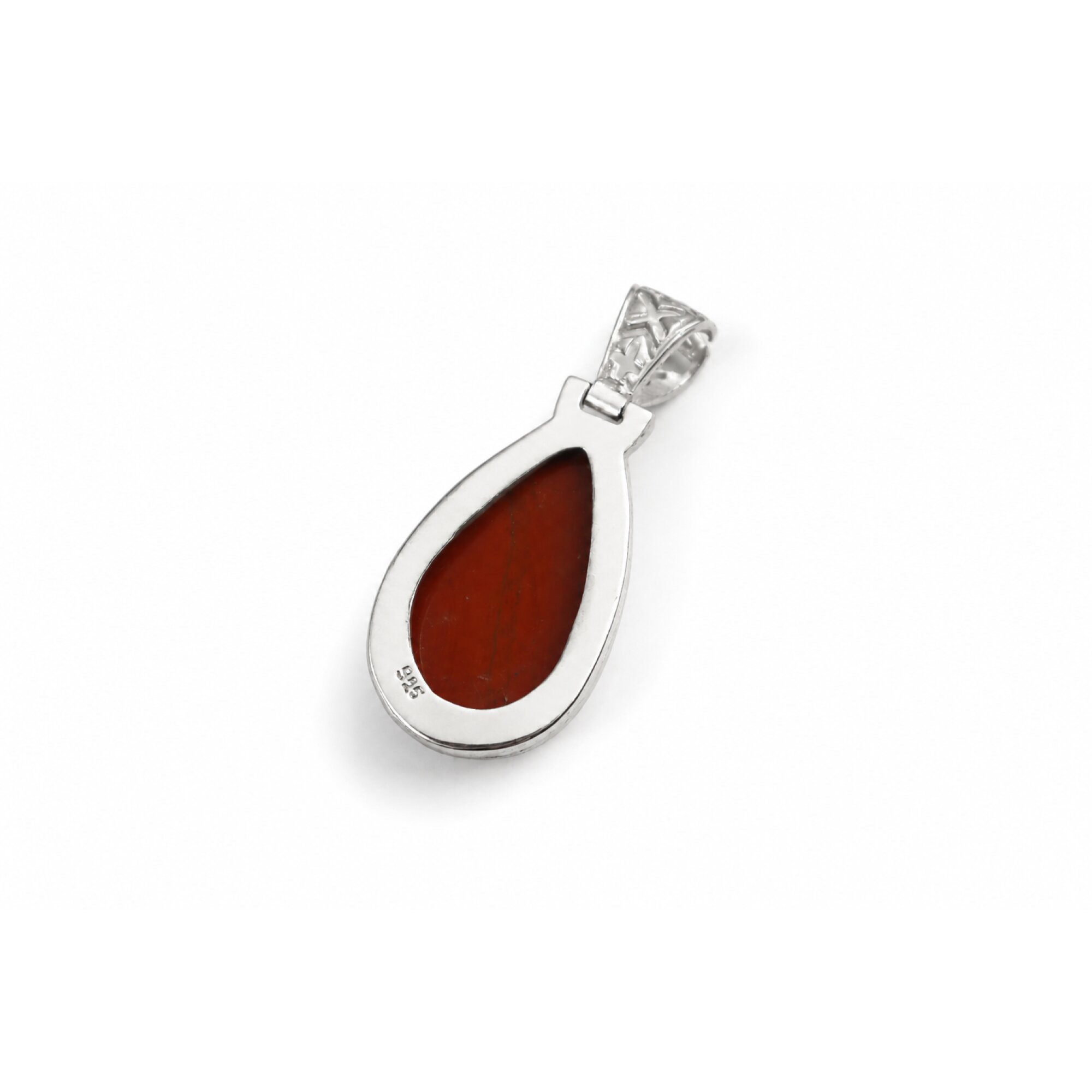 red Carnelian teardrop 925 Sterling Silver Pendant 49 mm – photo 4