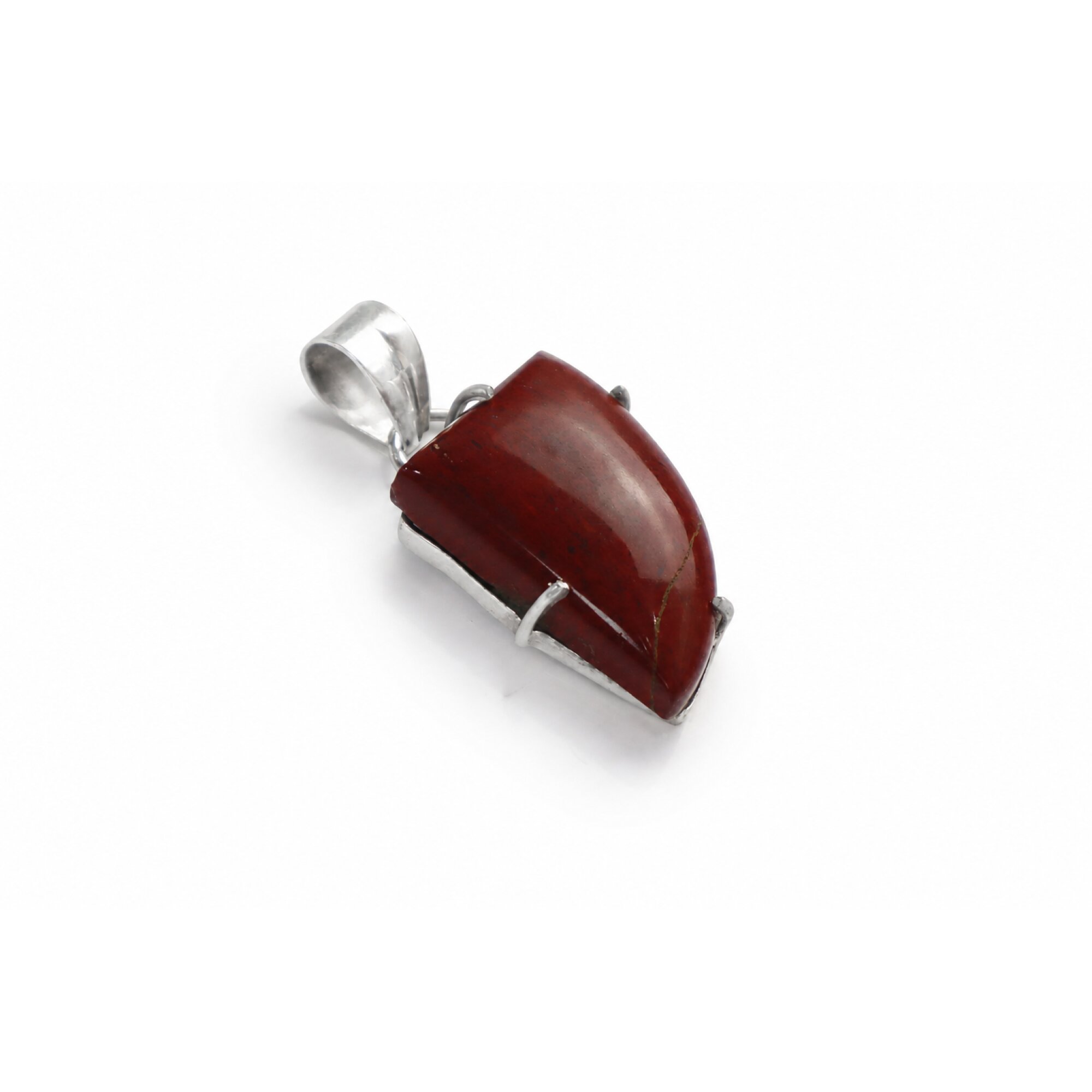 vine red Jasper 1/4 circle 925 Sterling Silver Pendant 45 mm – photo 2