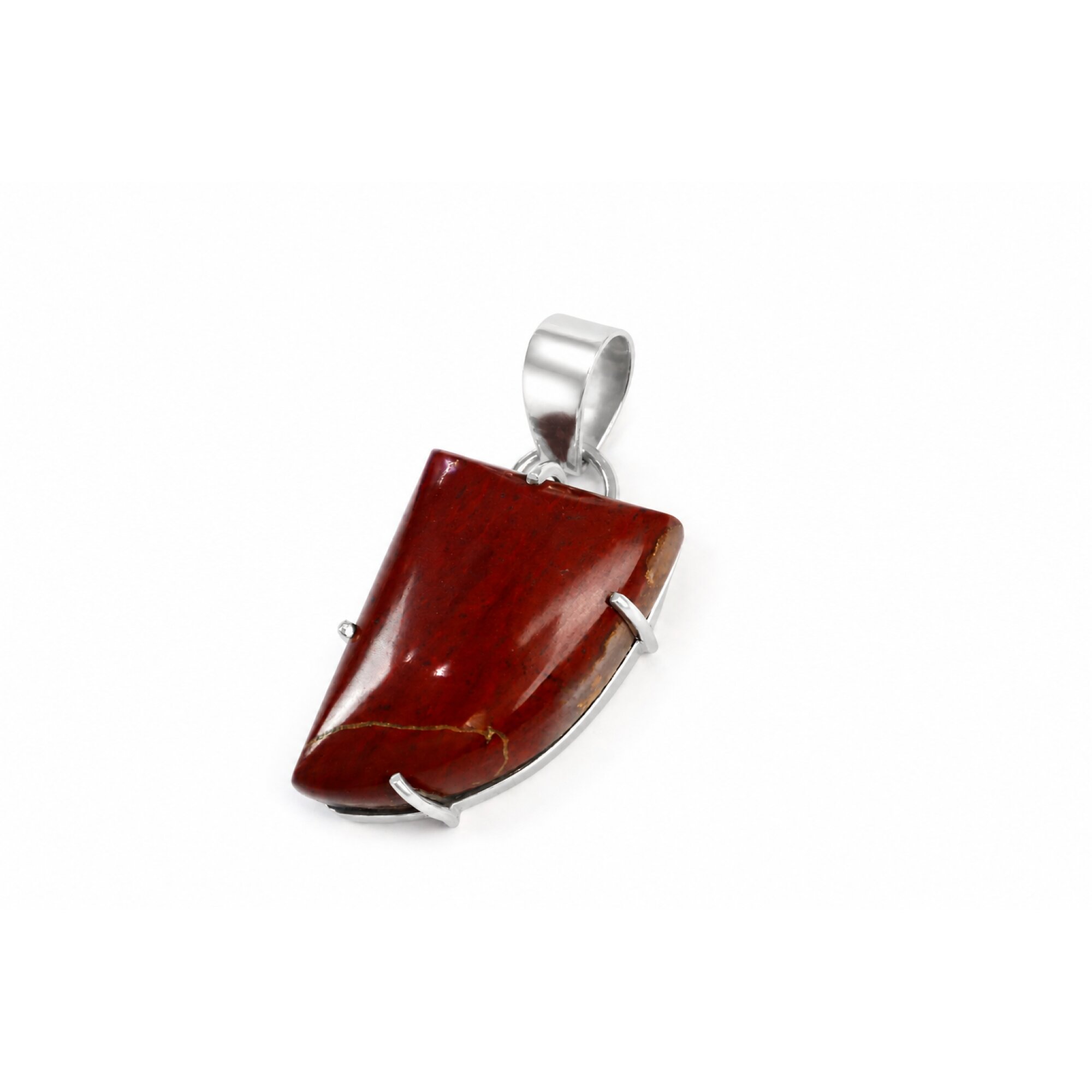 vine red Jasper 1/4 circle 925 Sterling Silver Pendant 45 mm – photo 4
