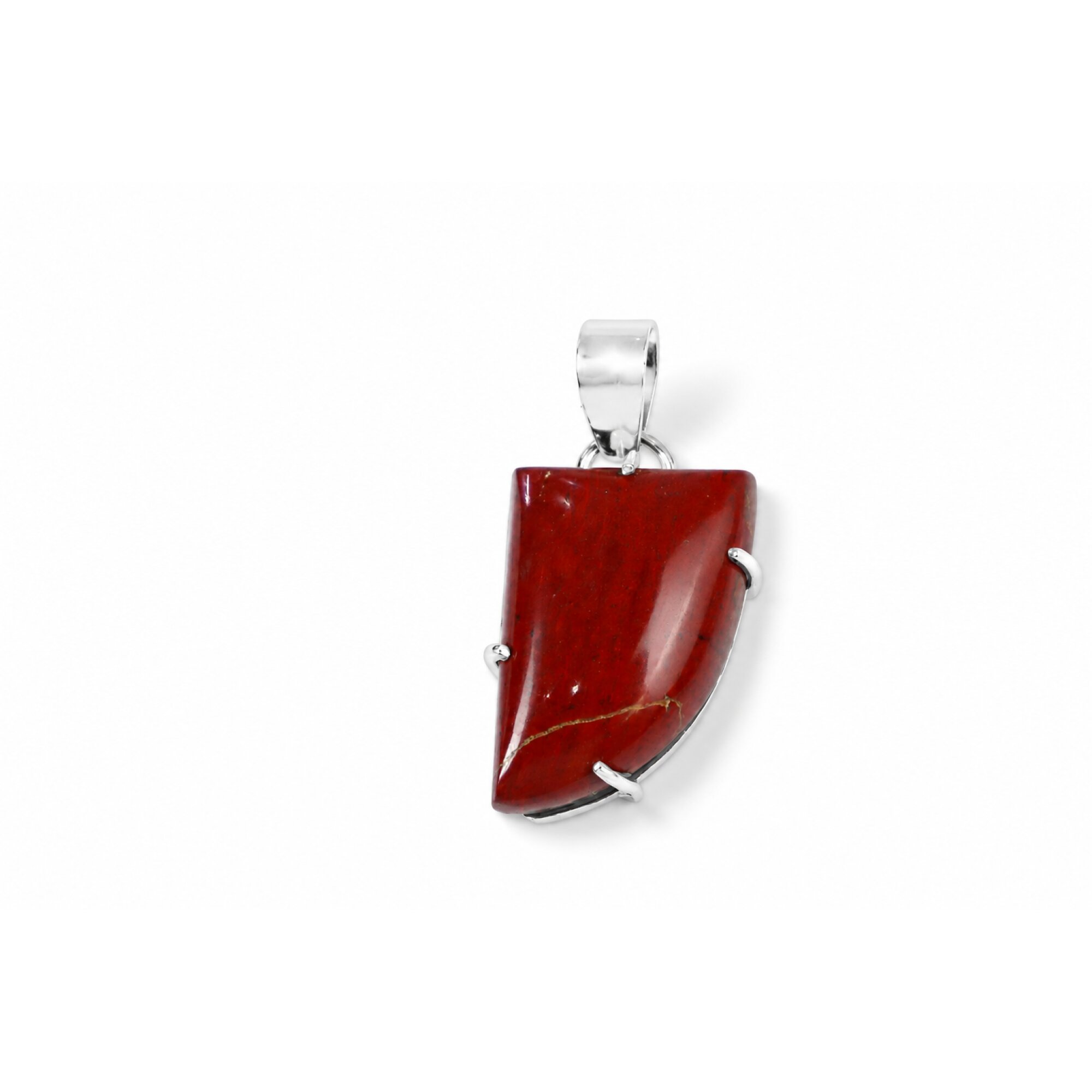 vine red Jasper 1/4 circle 925 Sterling Silver Pendant 45 mm – photo 5
