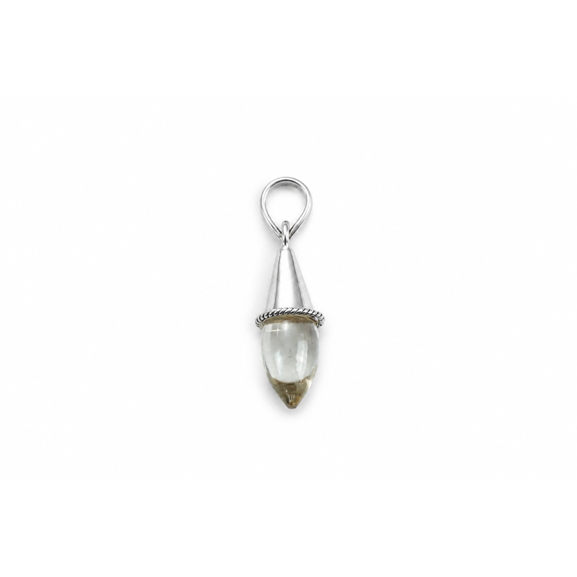clear Rock Crystal teardrop 925 Sterling Silver Pendant 40 mm – photo 7