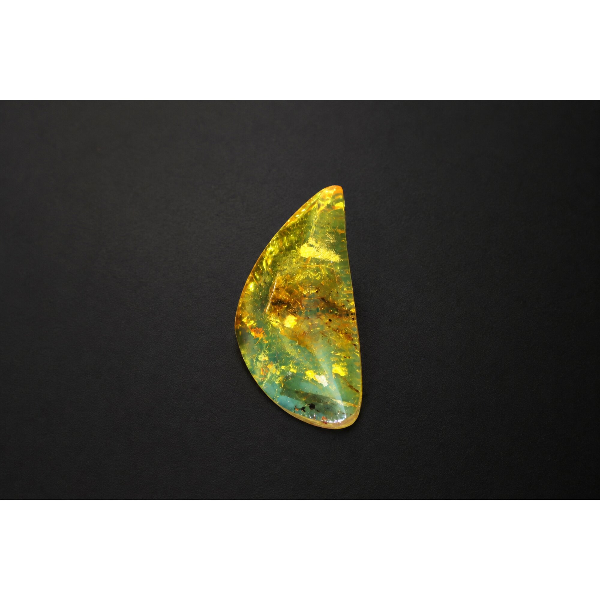 Clear green blue Natural Dominican Amber faceted Polished Stone 29 mm – photo 2