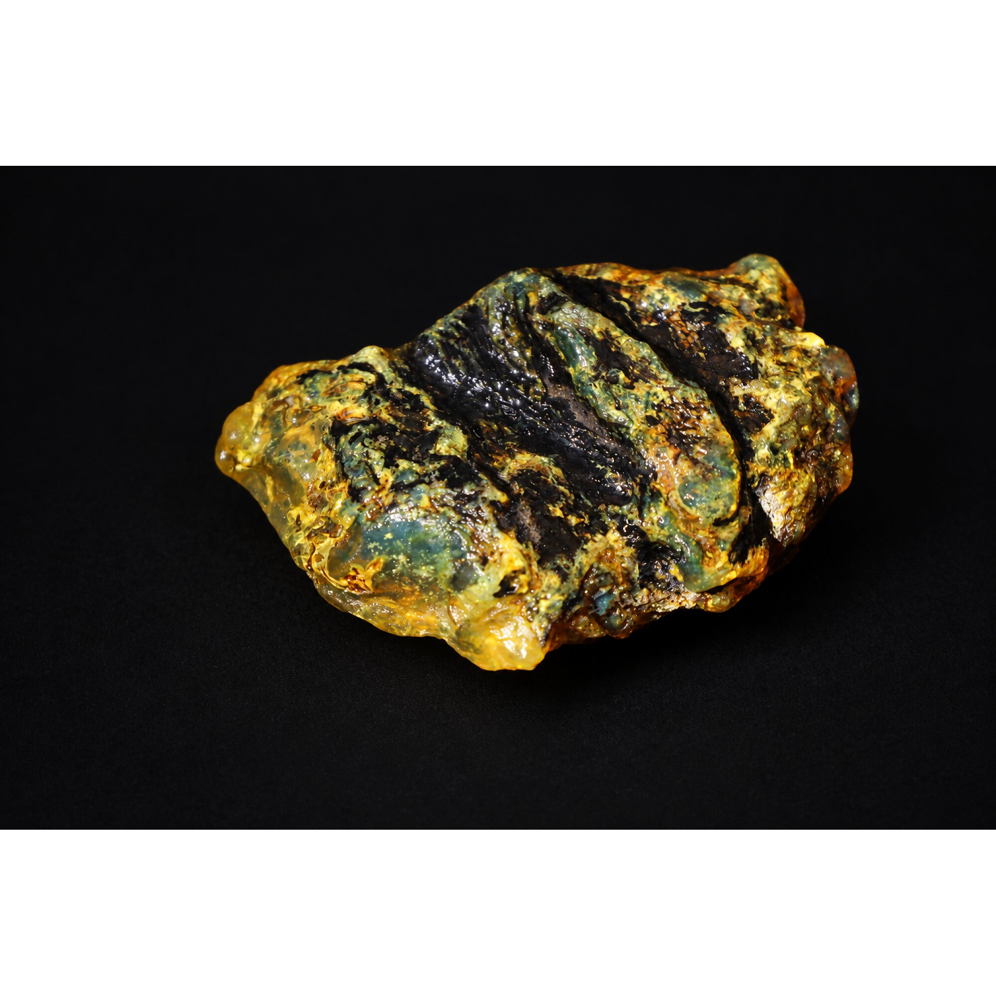 Clear yellow green Natural Dominican Amber raw 925 Sterling Rough Specimen 62 mm – photo 4