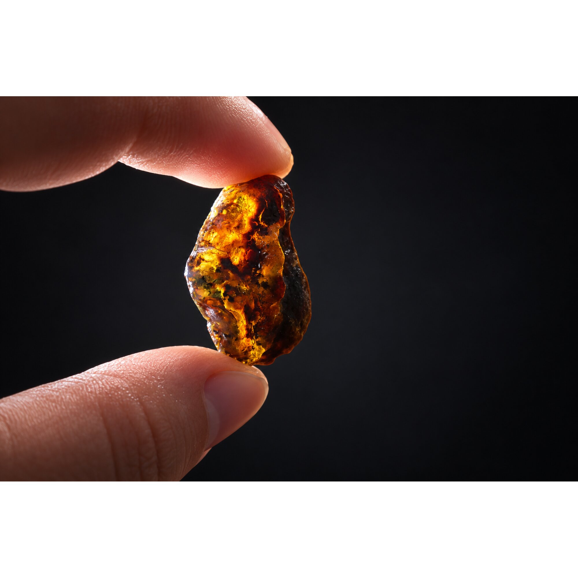 Clear blue yellow Natural Dominican Amber raw 925 Sterling Rough Specimen 30 mm – photo 6