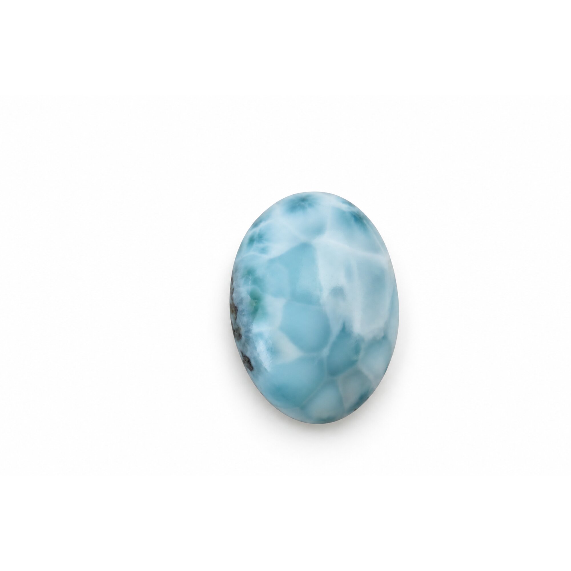 sky blue Natural Dominican Larimar oval Polished Stone 30 mm – photo 2
