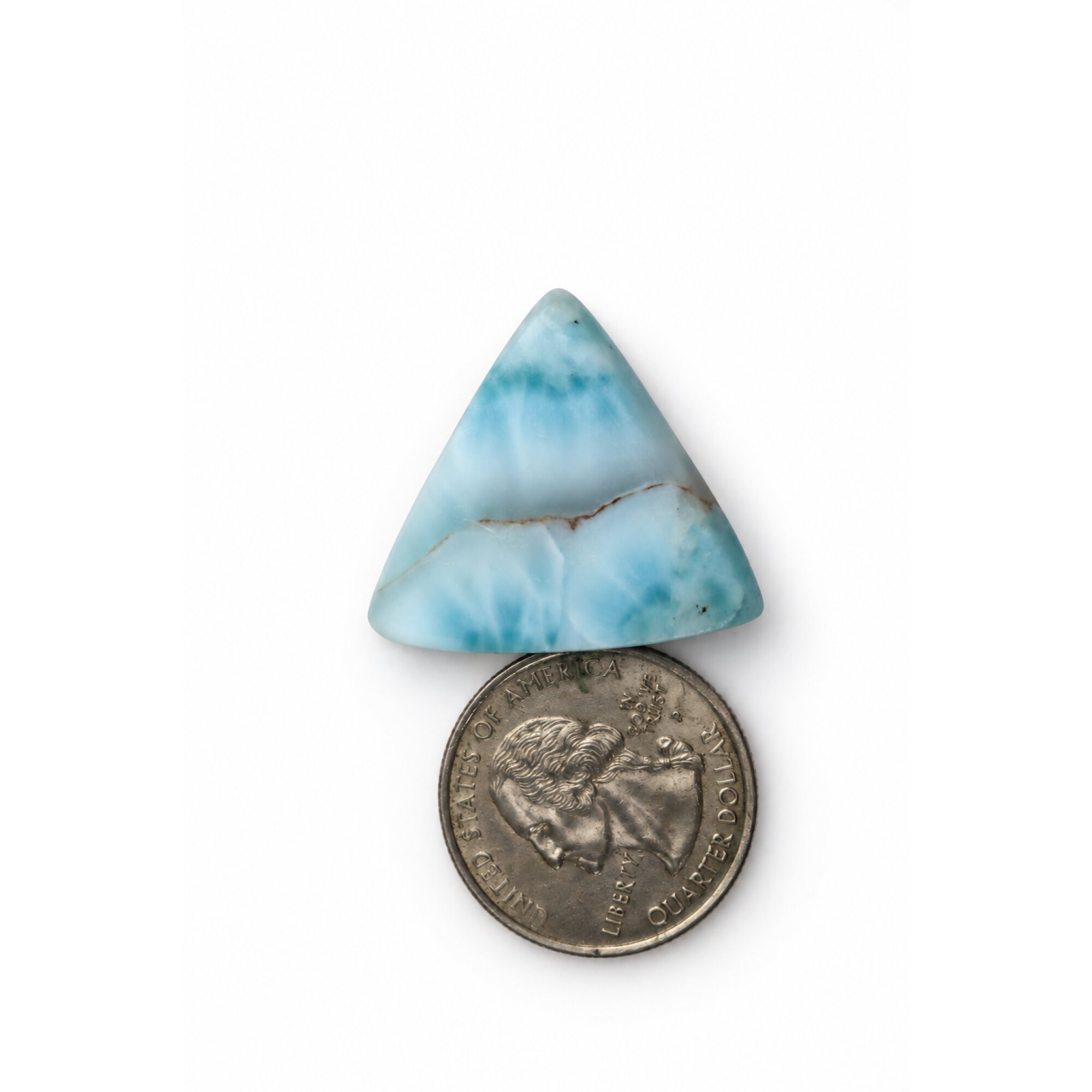 Genuine Handcrafted Natural Dominican Larimar Cabochon 27mm – photo 3