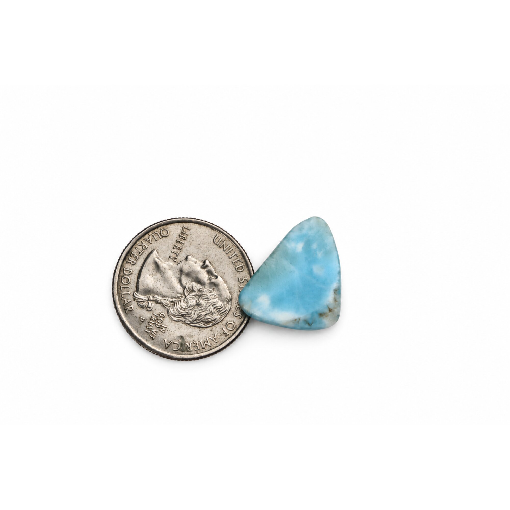 Genuine Handcrafted Polished: Natural Dominican Larimar Cabochon 20mm – photo 2