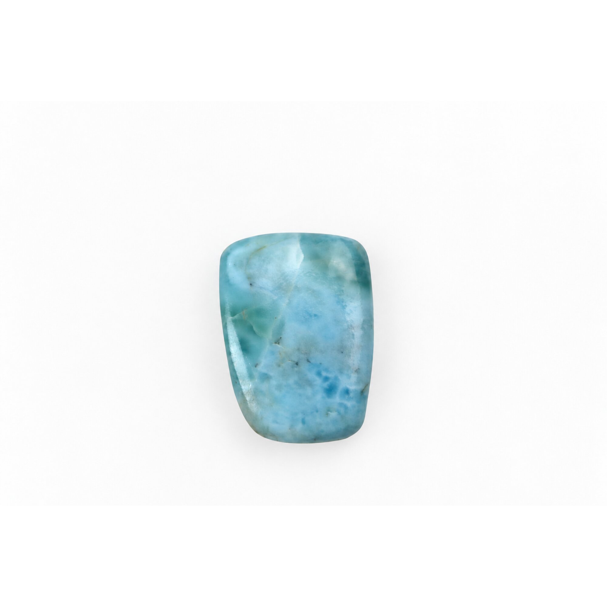 Artisan crafted sea blue polished Dominican Larimar 26mm – photo 3