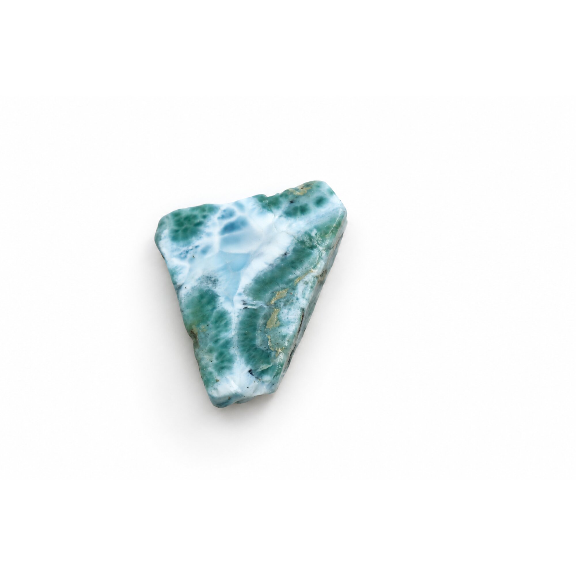 Pure natural ocean blue rough Dominican Larimar 39mm – photo 2