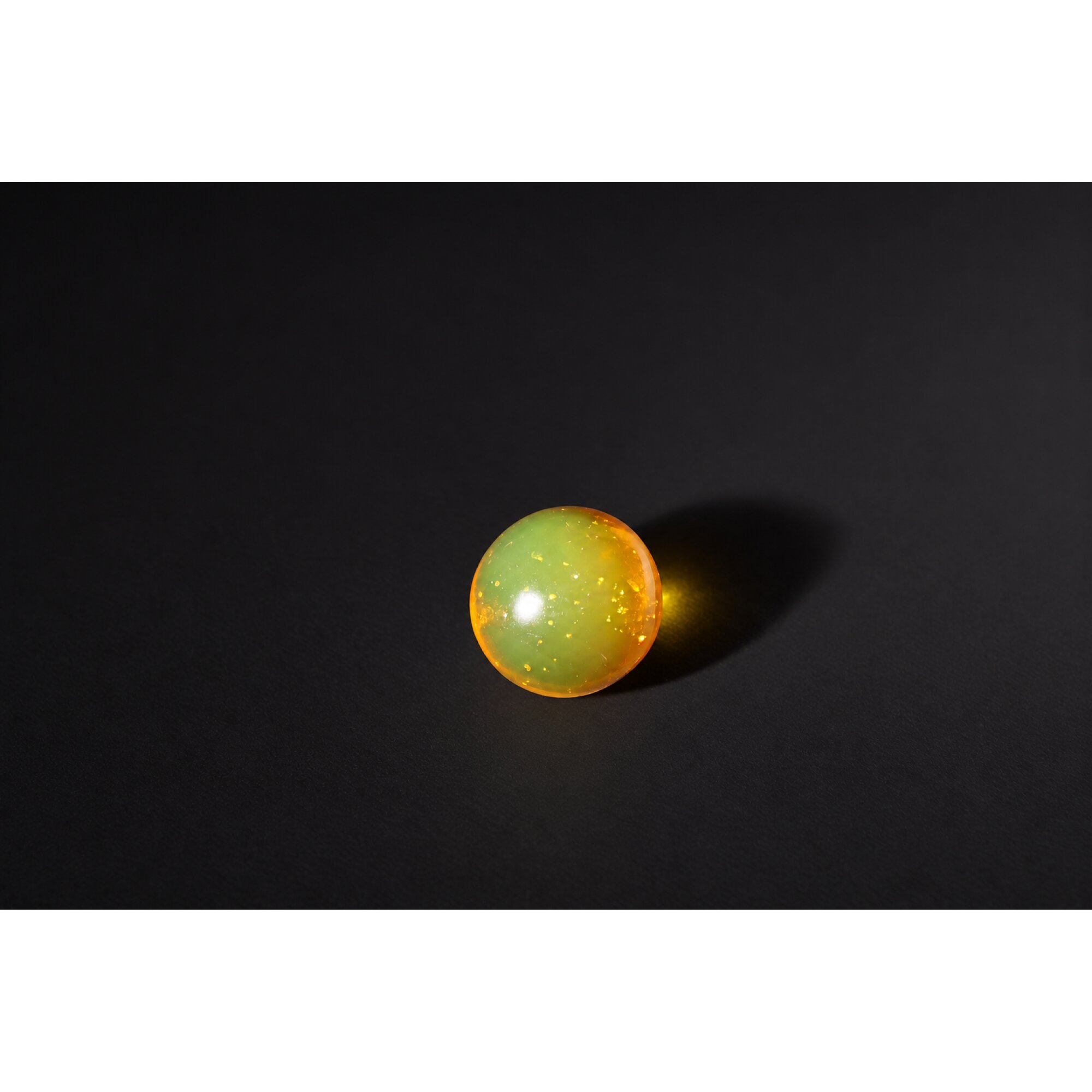 Pure natural orange green Dominican amber bead 20mm – photo 3