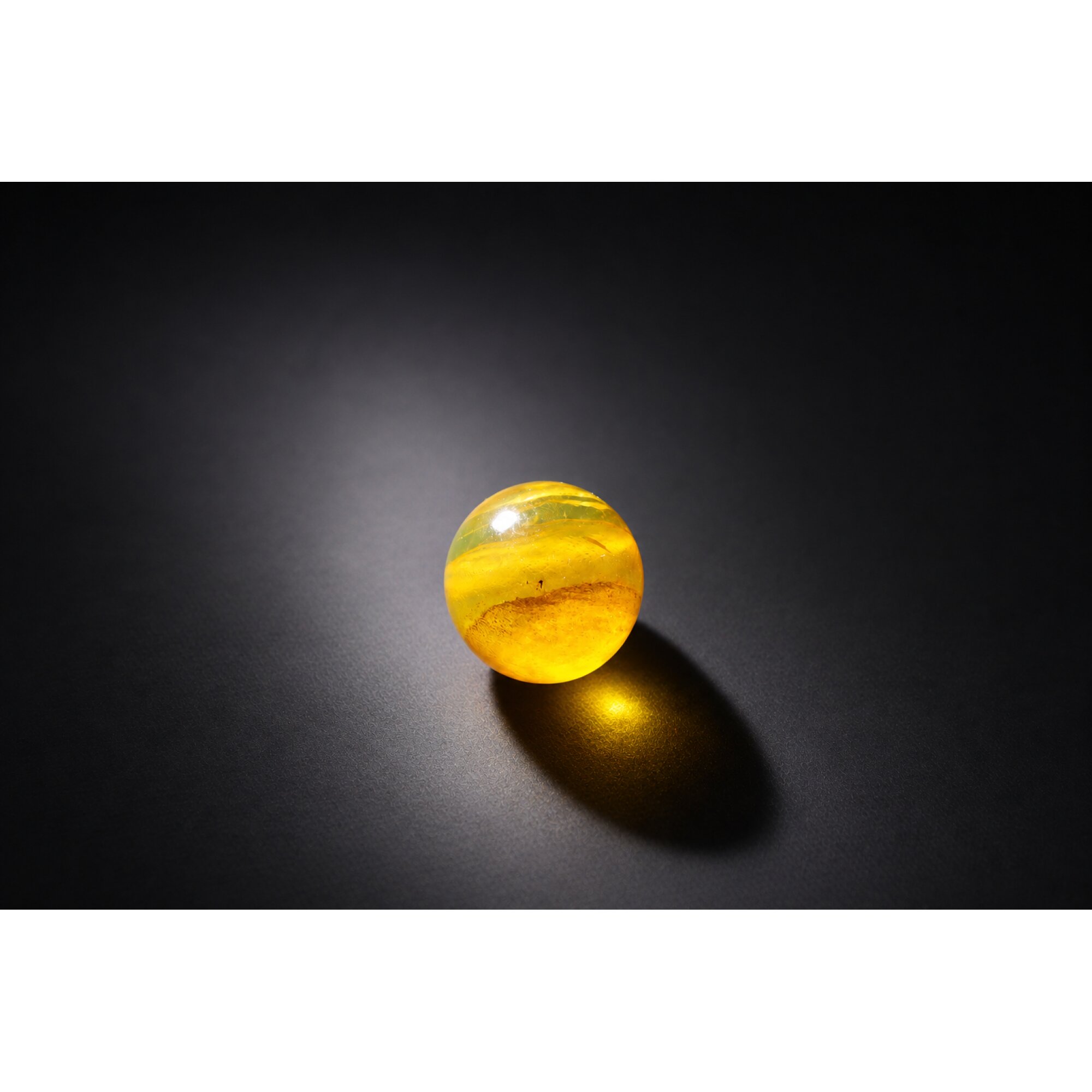 Pure natural orange green Dominican amber sphere/ball 20.5mm – photo 6