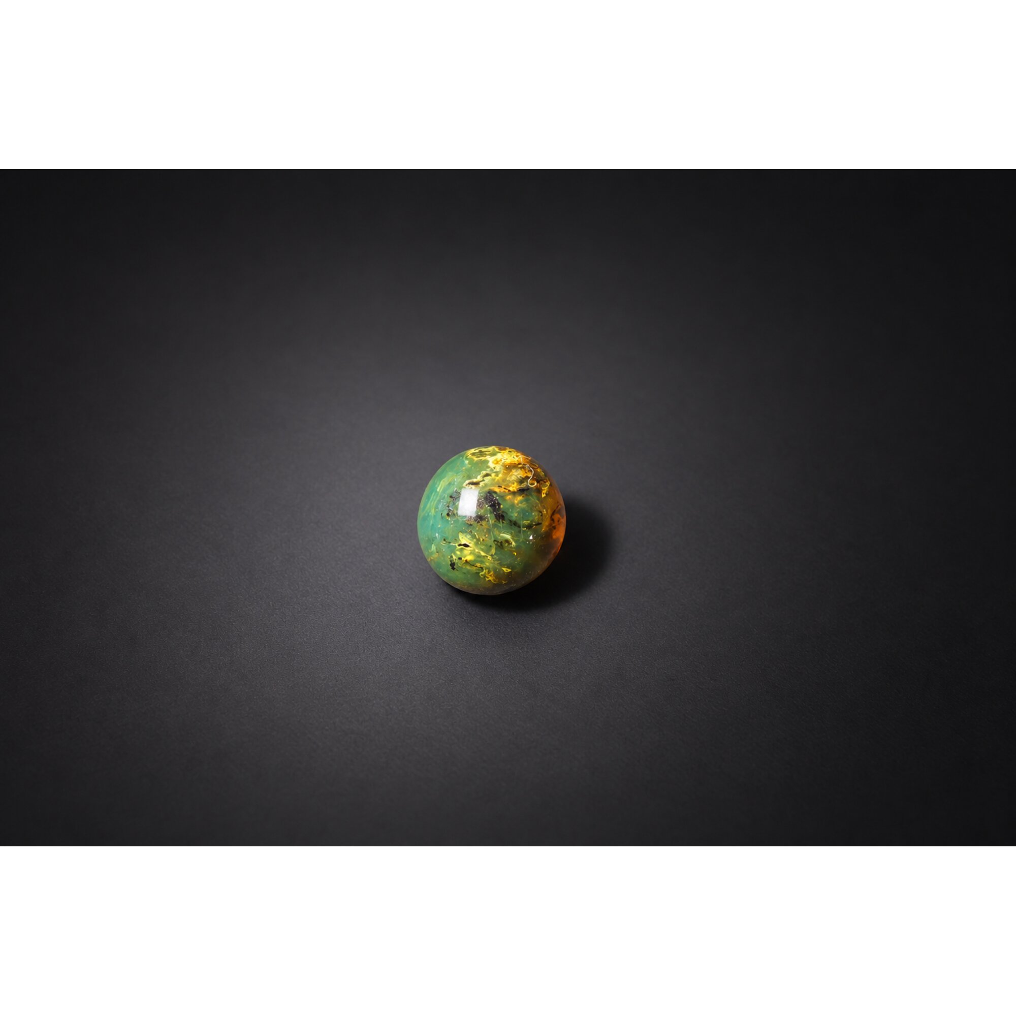 Earth mined deep green Dominican amber sphere/ball 16.7mm – photo 5