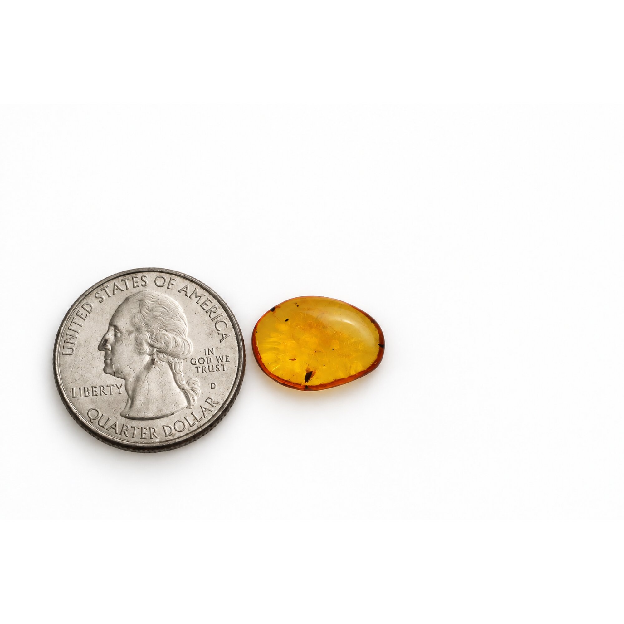 Genuine yellow Dominican amber small wasp and fly insect stone 16mm – photo 8