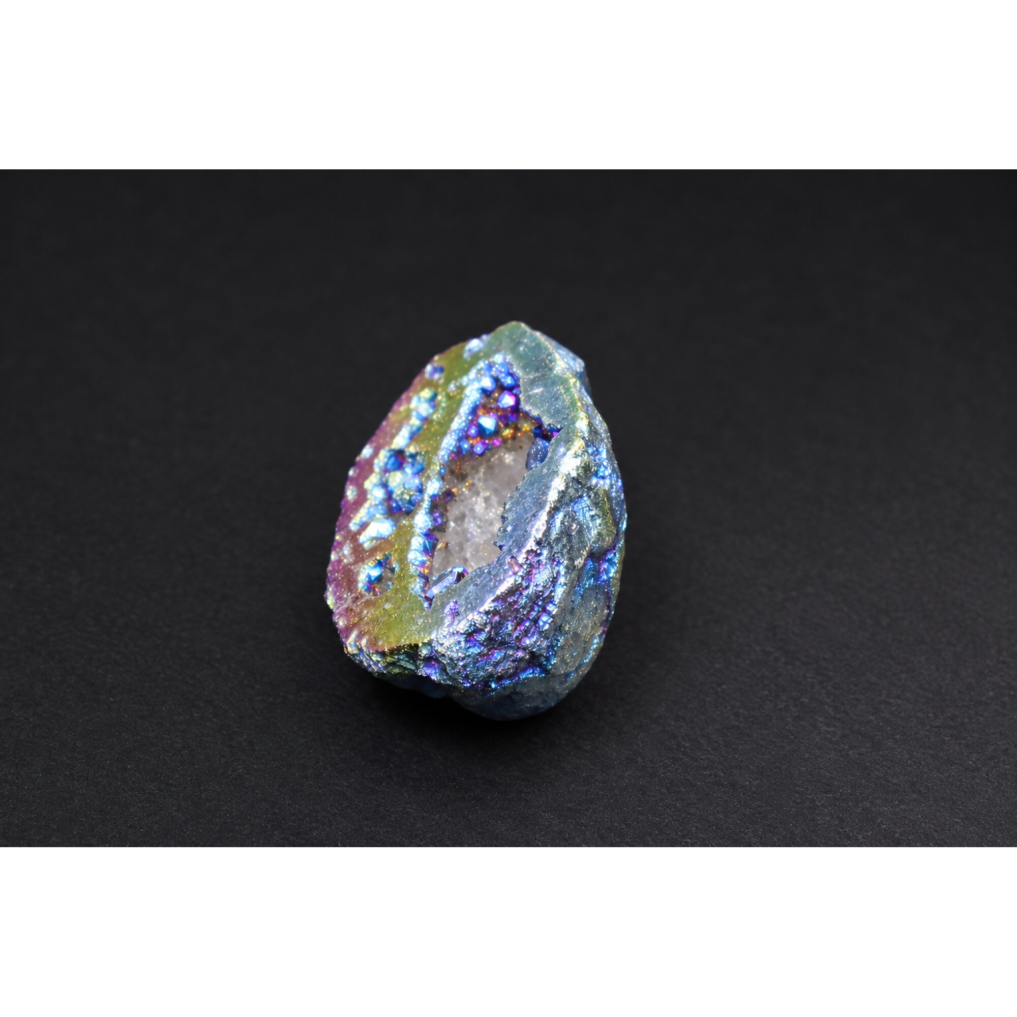 Genuine Rainbow pink titanium aura quartz druzy geode raw specimen 46mm – photo 5