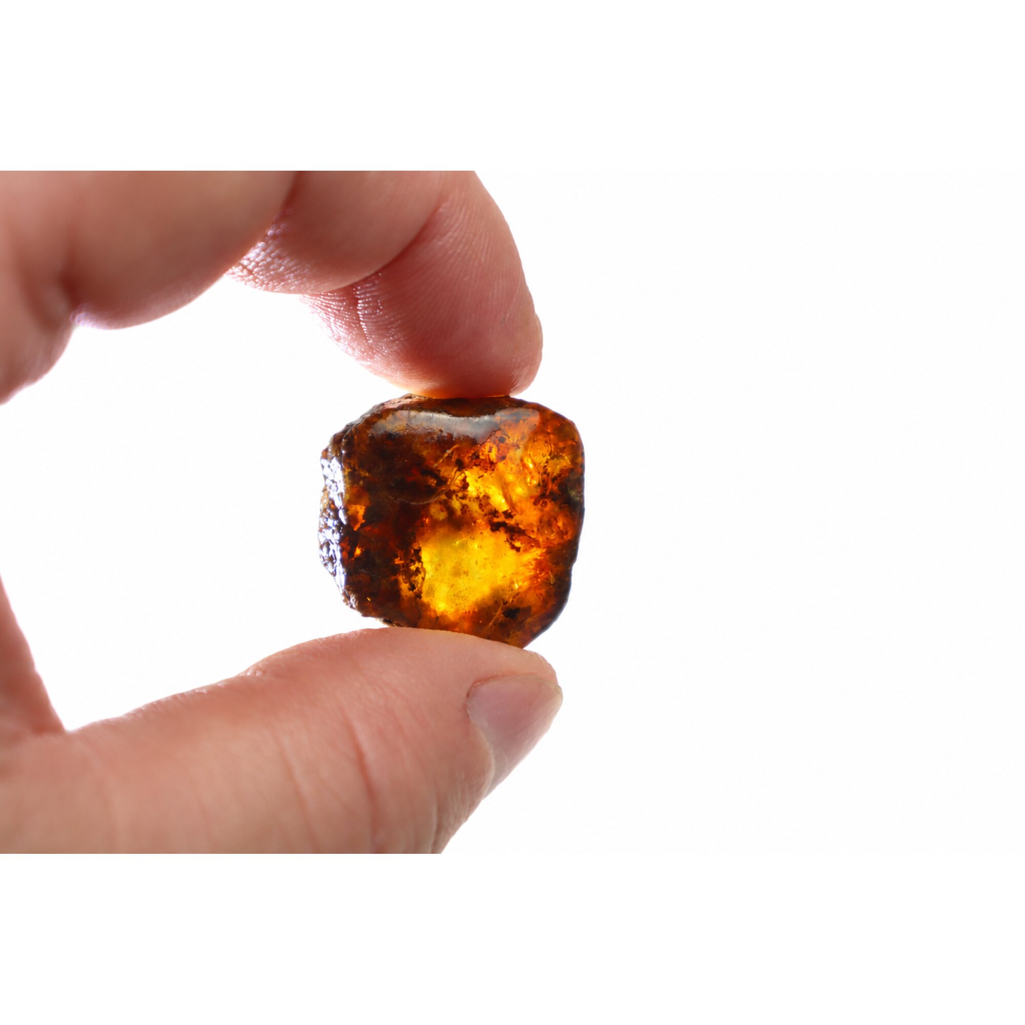 Real royal blue rough specimen Dominican amber 26mm – photo 12