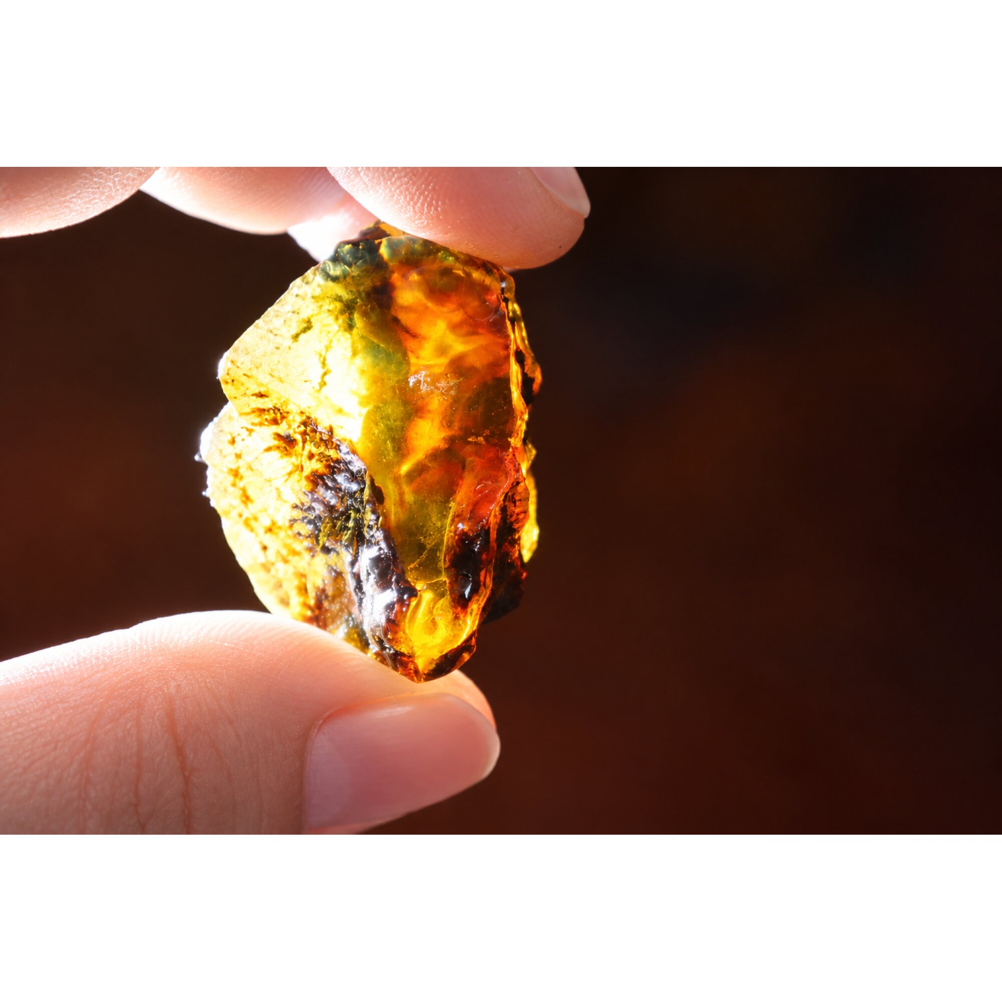 Authentic sky blue rough specimen Dominican amber 38mm – photo 5