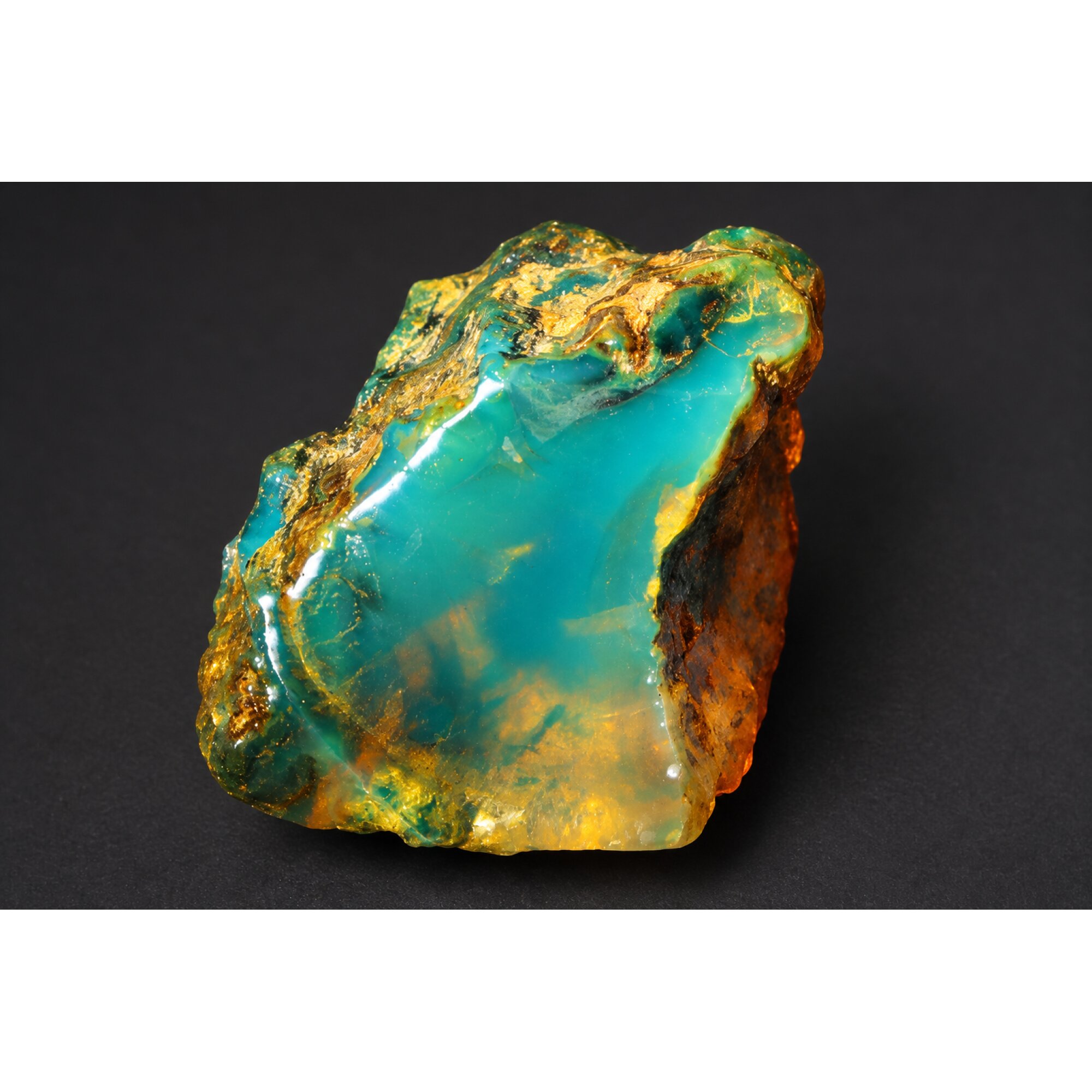 Authentic sky blue rough specimen Dominican amber 38mm – photo 10