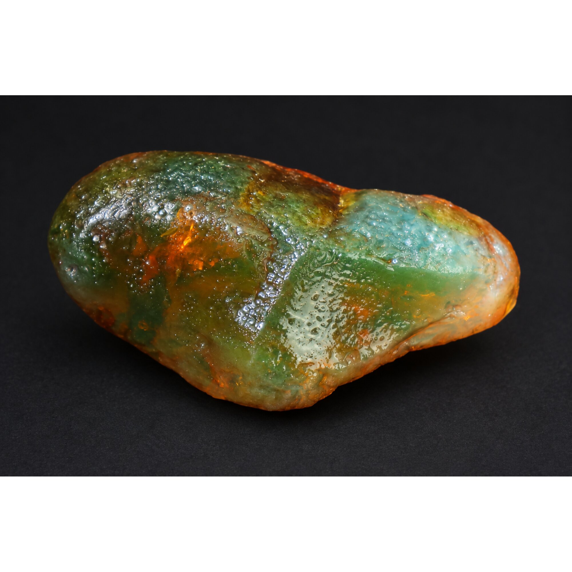 Genuine orange blue rough specimen Dominican amber 53mm – photo 6