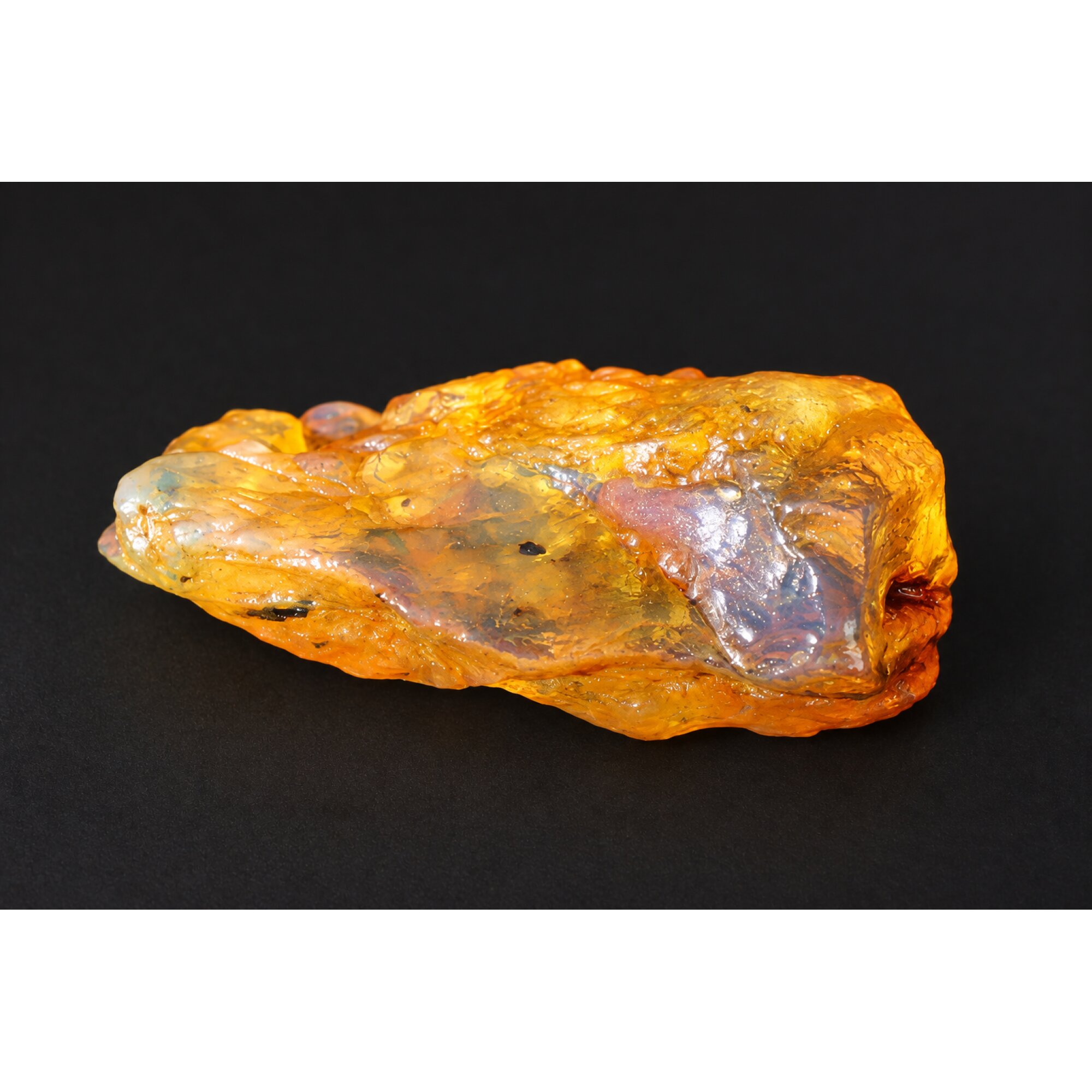 Genuine orange blue rough specimen Dominican amber 43mm – photo 4