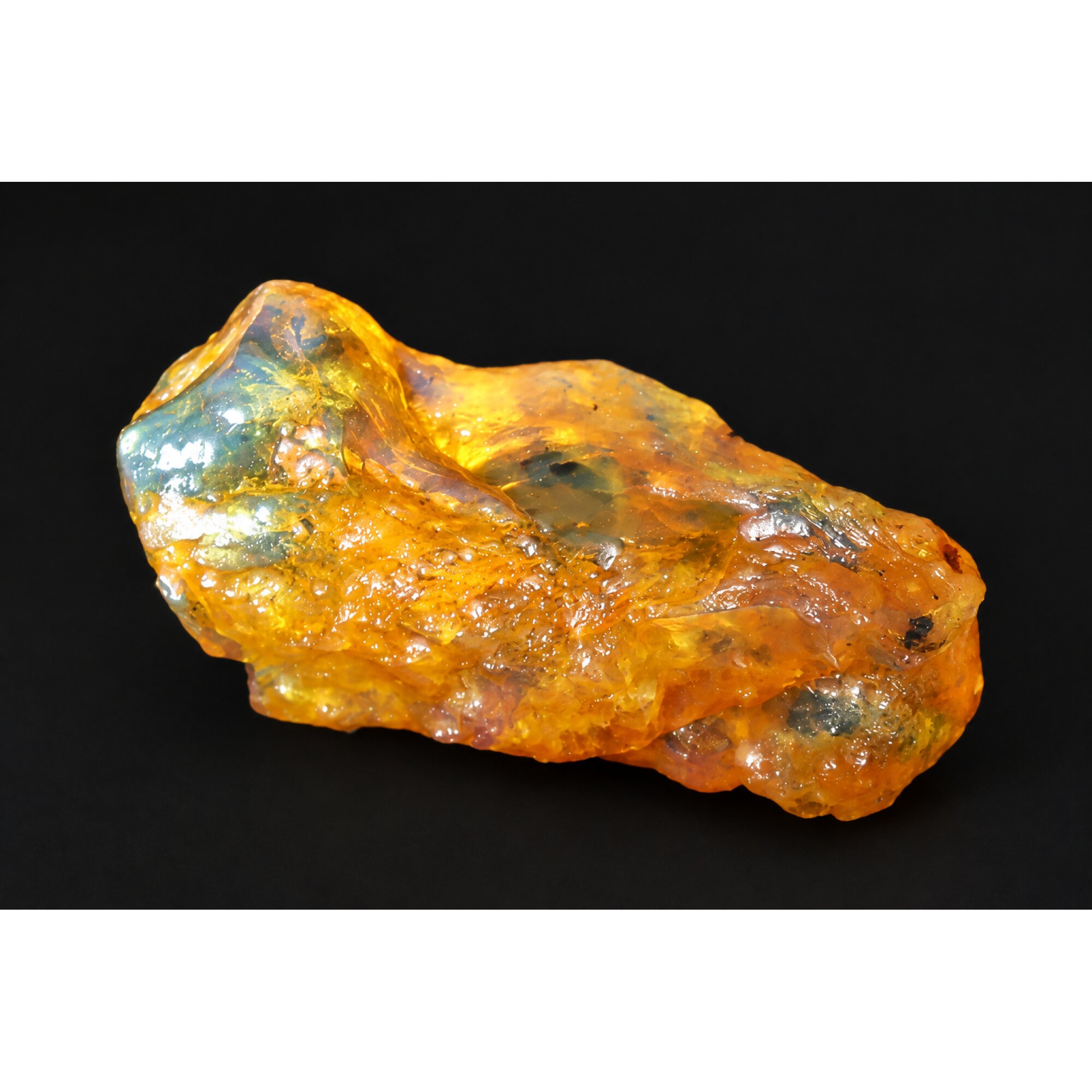 Genuine orange blue rough specimen Dominican amber 43mm – photo 5