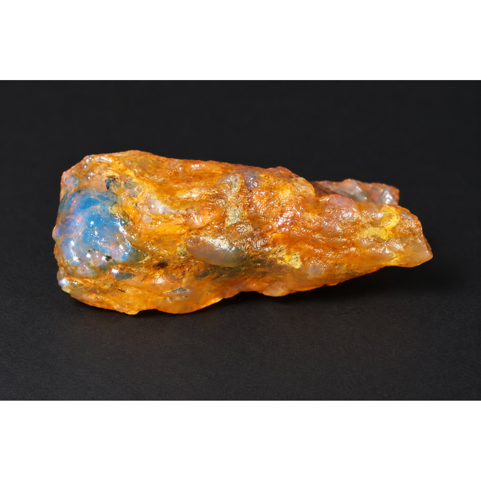 Genuine orange blue rough specimen Dominican amber 43mm – photo 15