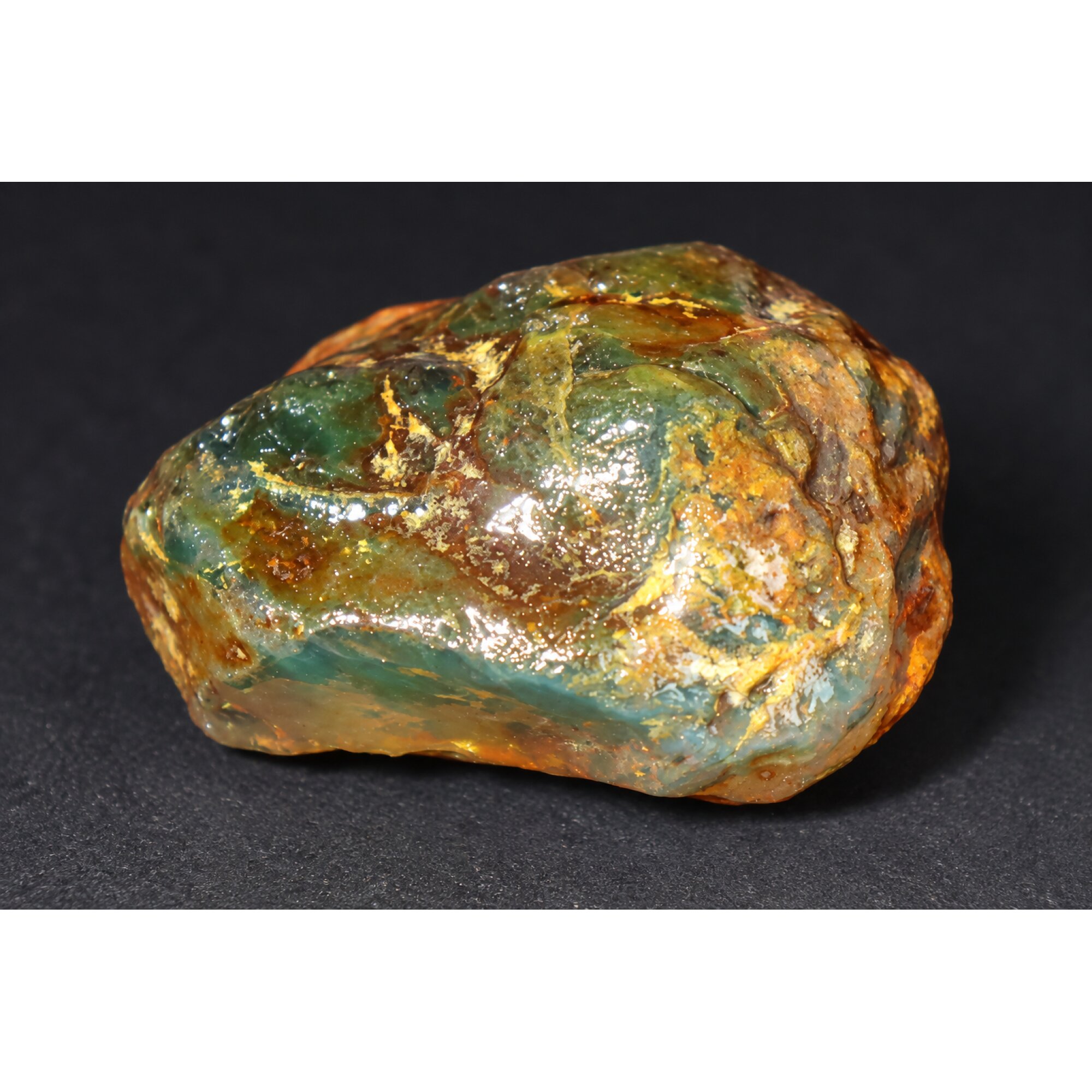 Real orange blue rough specimen Dominican amber 44mm – photo 9