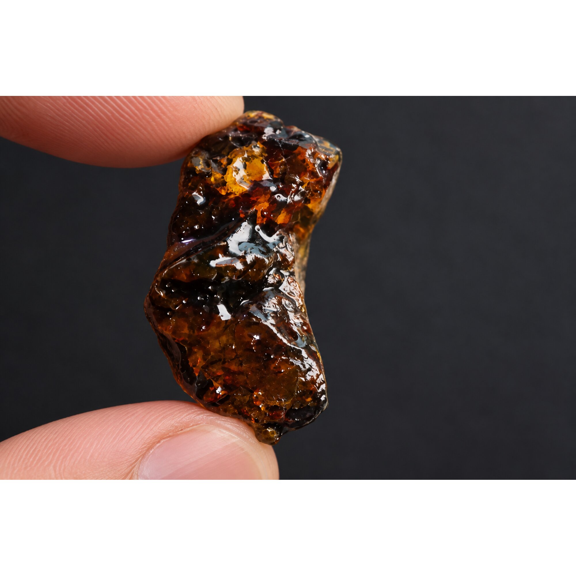 Genuine sky blue rough specimen Dominican amber 60mm – photo 5