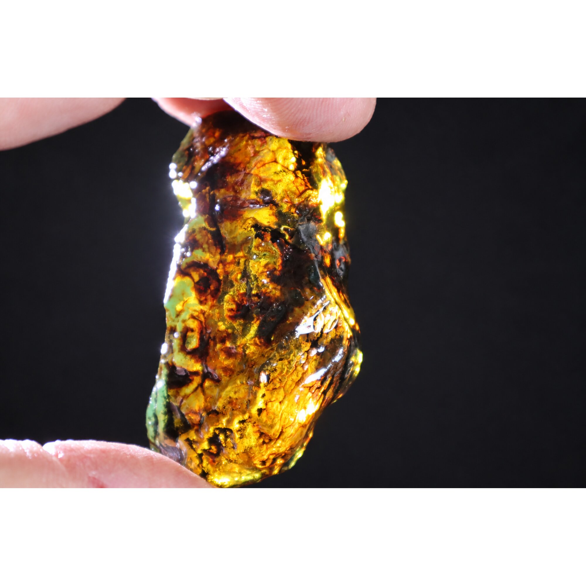 Genuine sky blue rough specimen Dominican amber 60mm – photo 9