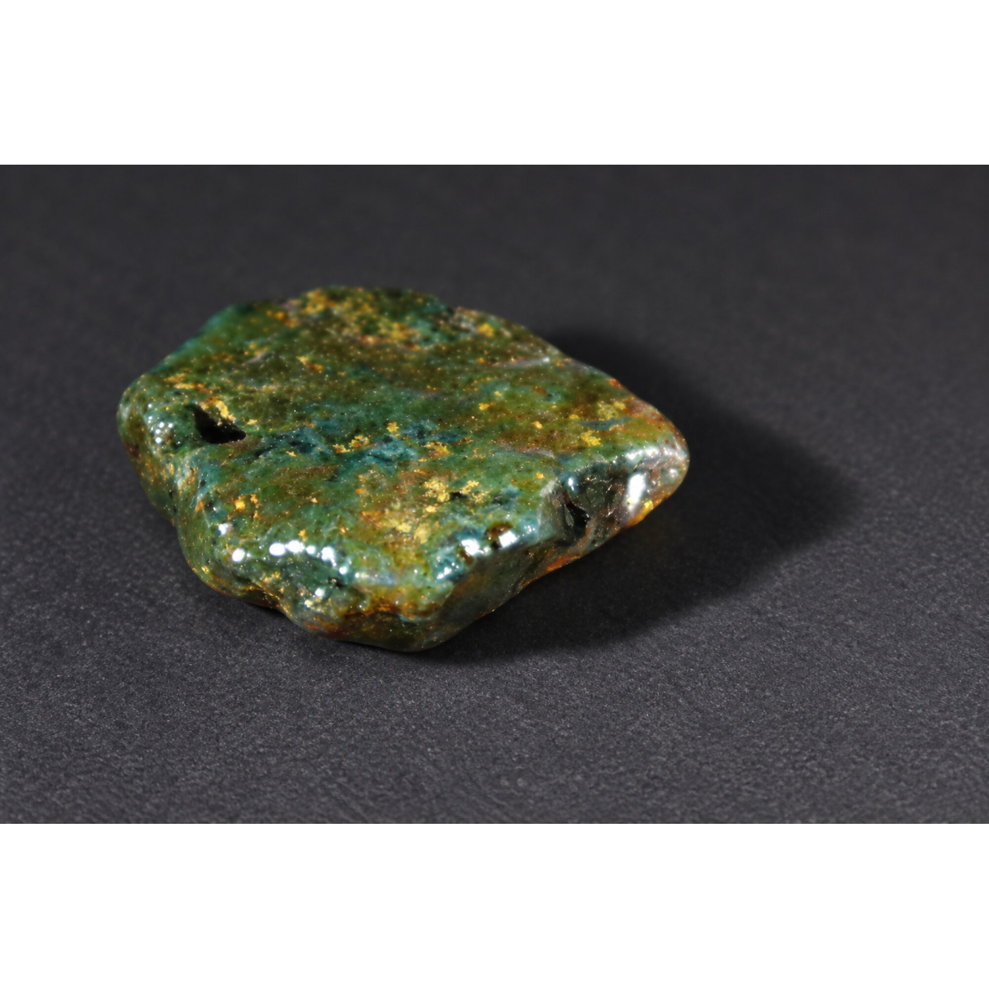 Real green blue rough specimen Dominican amber 42mm – photo 8