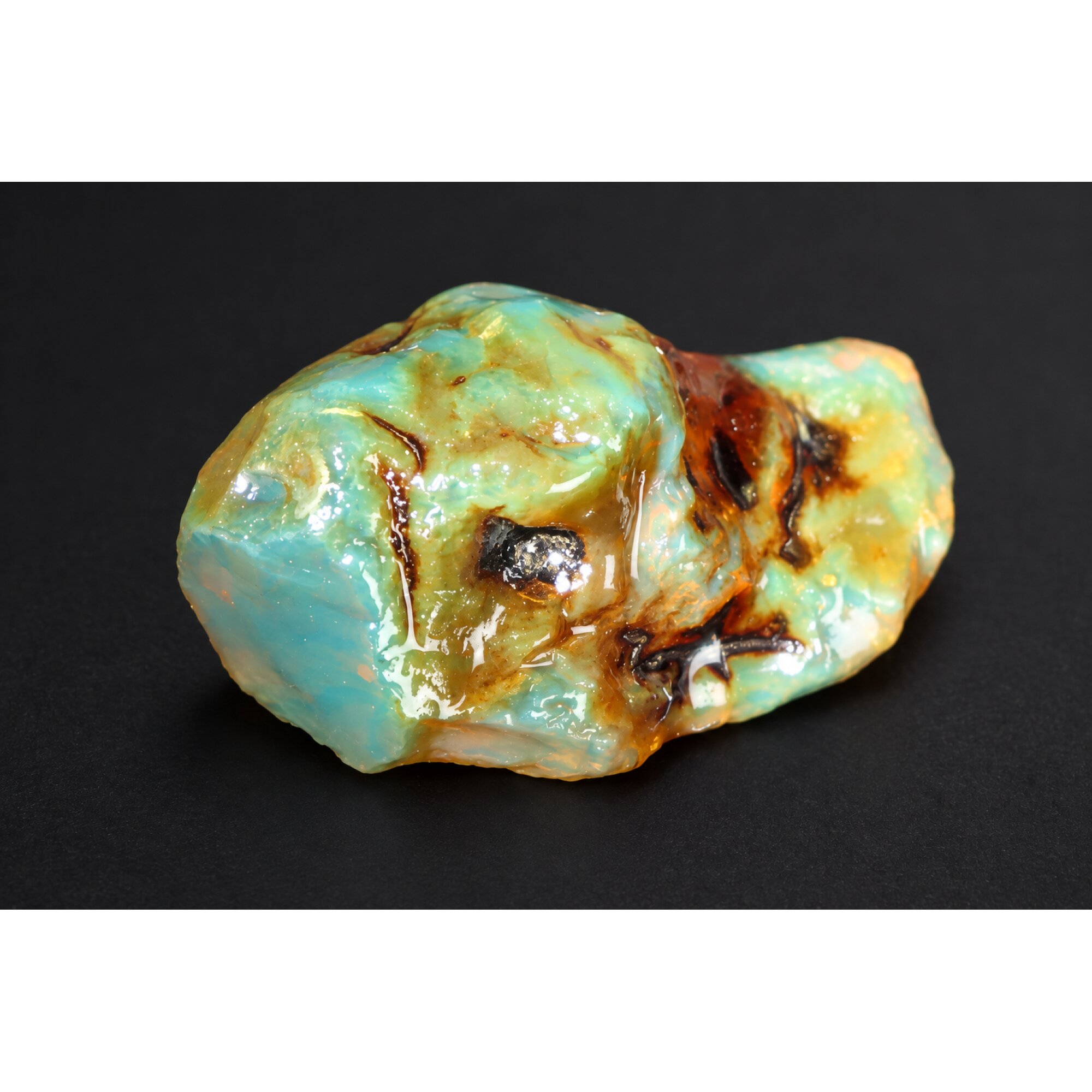 Genuine turquoise blue rough specimen Dominican amber 43mm – photo 2