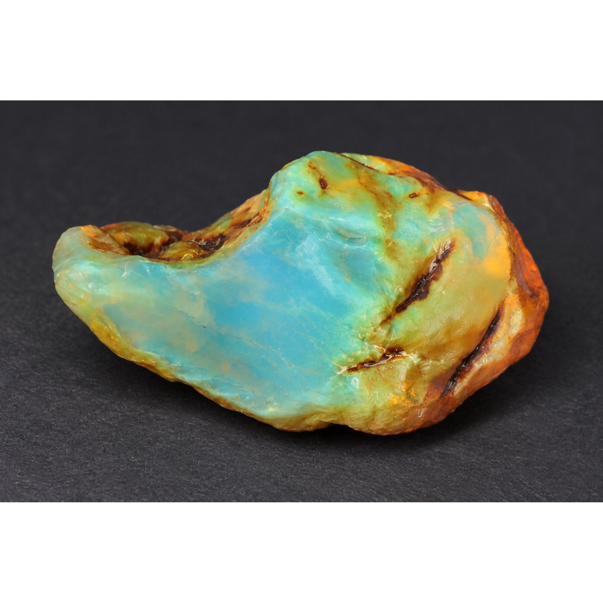 Genuine turquoise blue rough specimen Dominican amber 43mm – photo 3