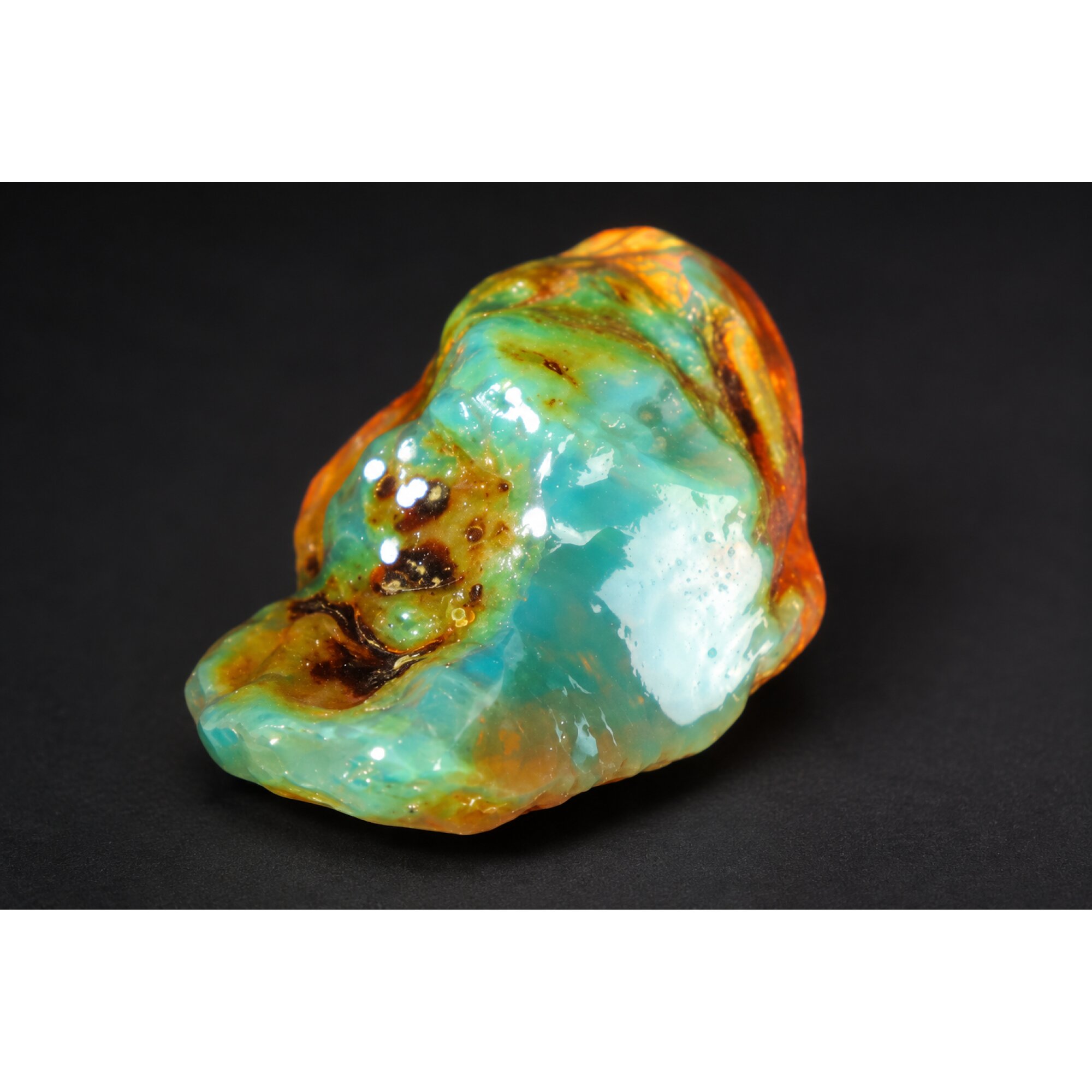 Genuine turquoise blue rough specimen Dominican amber 43mm – photo 6