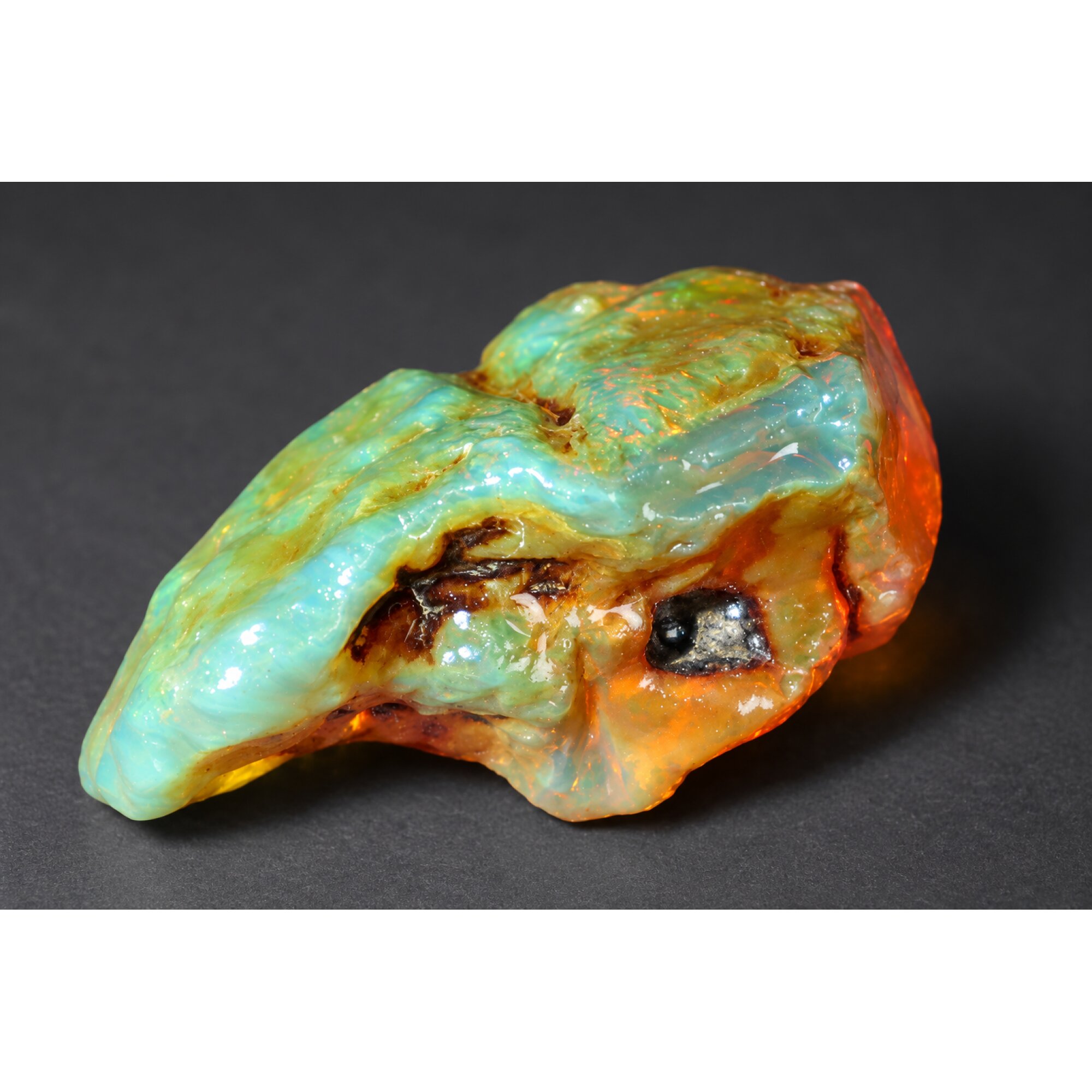Genuine turquoise blue rough specimen Dominican amber 43mm – photo 15