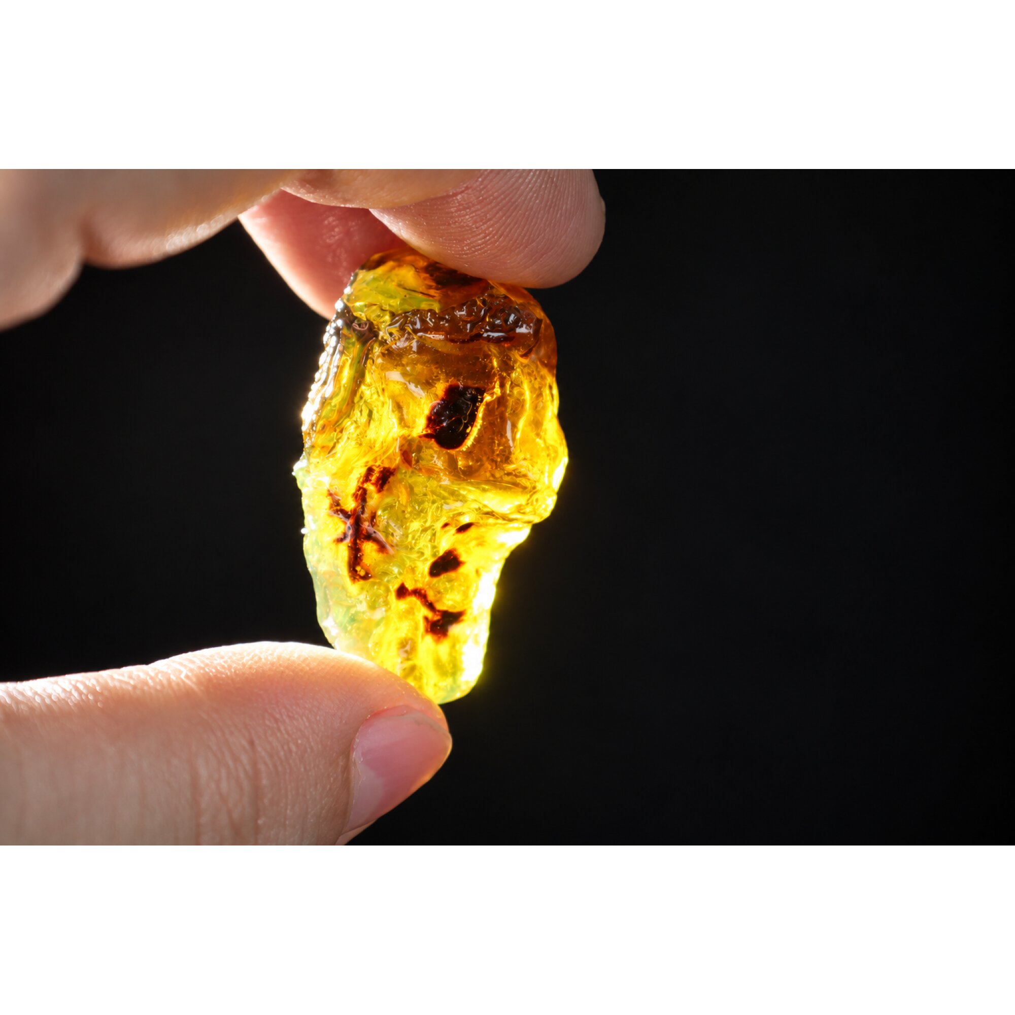 Genuine turquoise blue rough specimen Dominican amber 43mm – photo 16