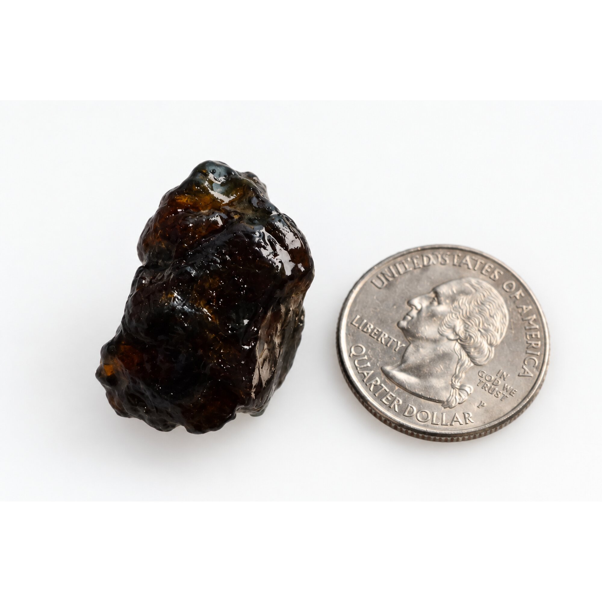 Authentic sky blue rough specimen Dominican amber 36mm – photo 7