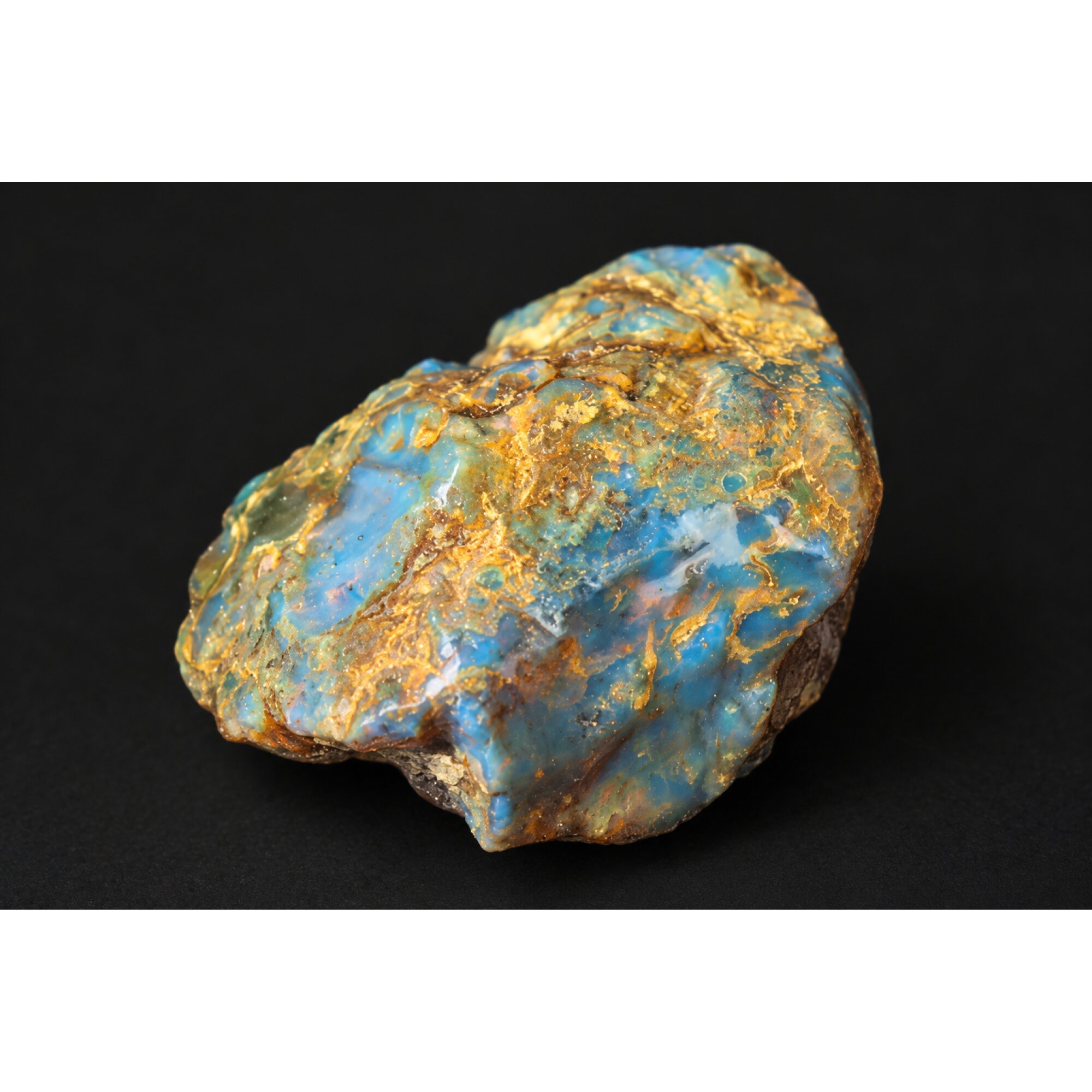 Authentic sky blue rough specimen Dominican amber 36mm – photo 12