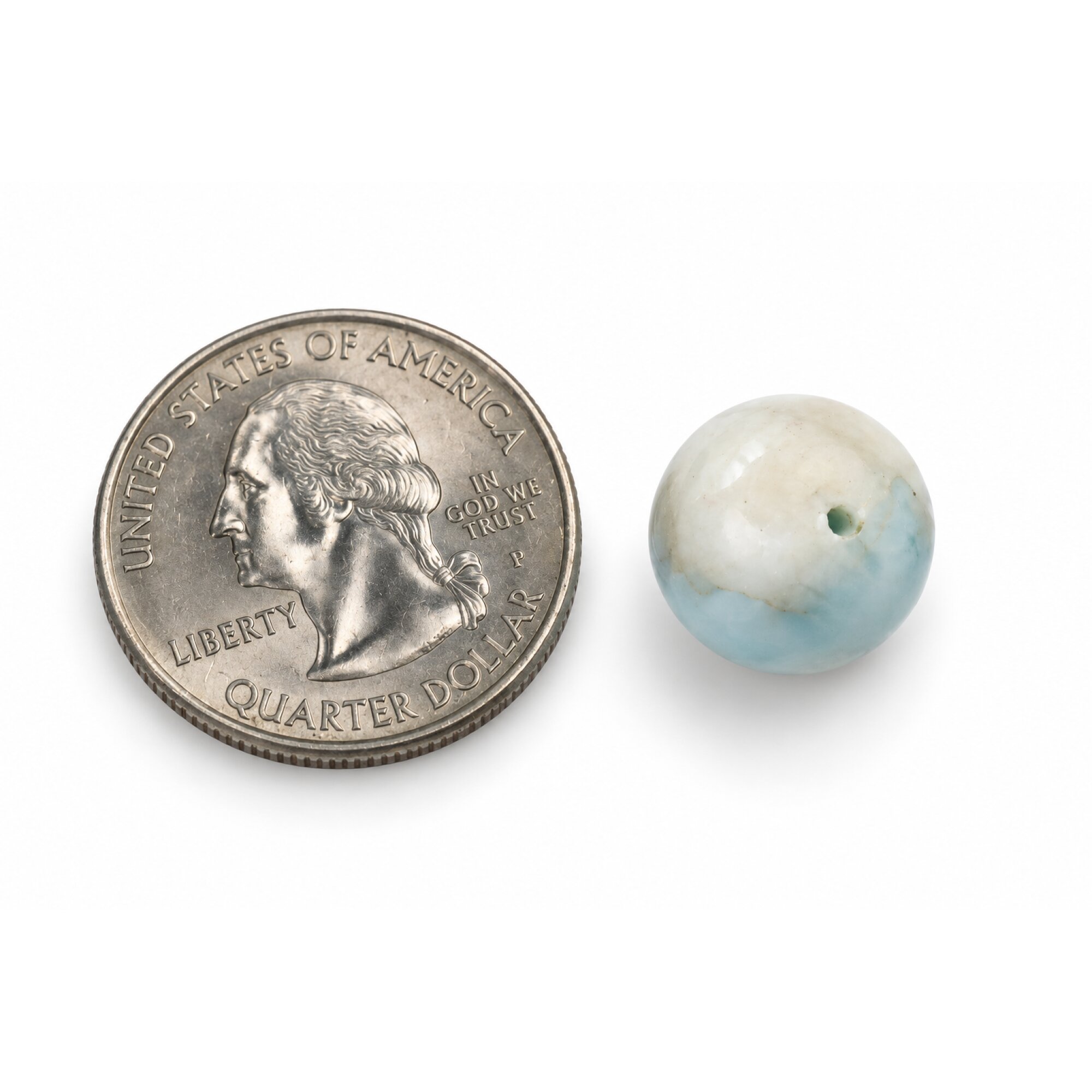 Genuine light blue Dominican Larimar bead 13.2mm – photo 3