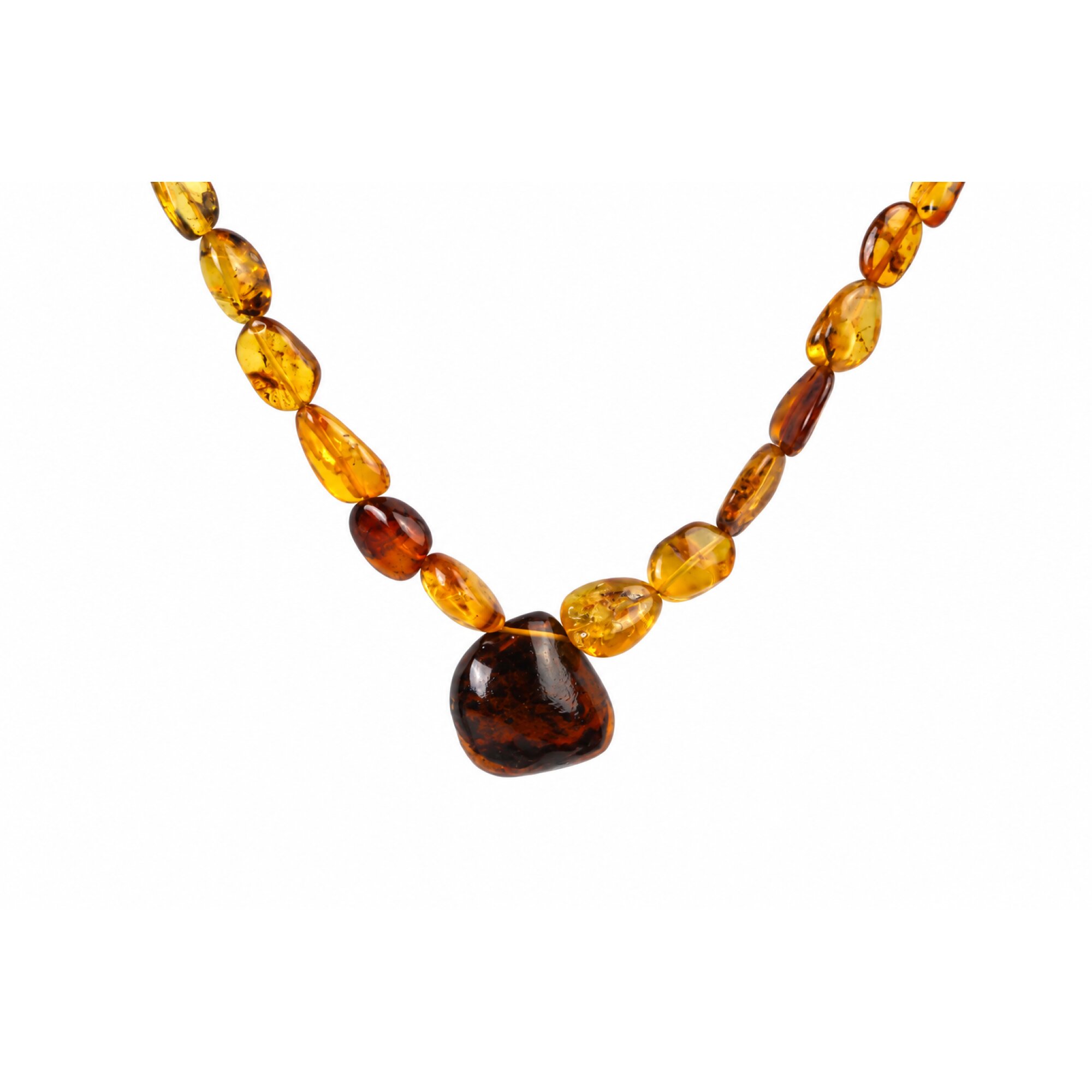 Real green red Dominican amber sterling silver necklace 19.3in – photo 16