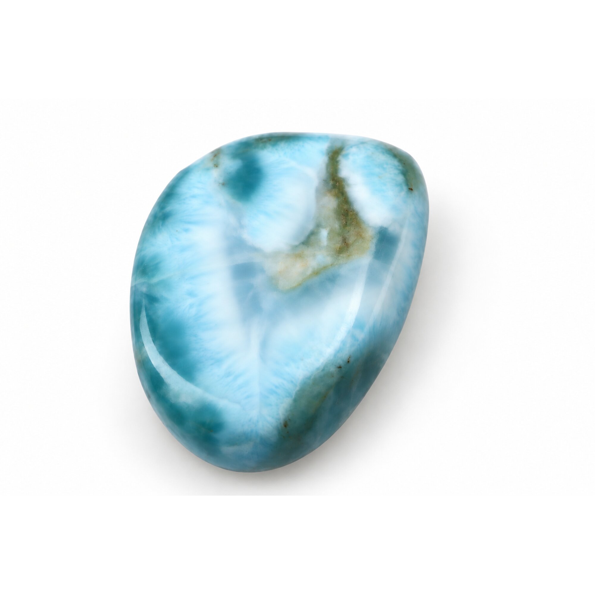 Genuine ocean green blue polished Dominican Larimar 43mm – photo 4