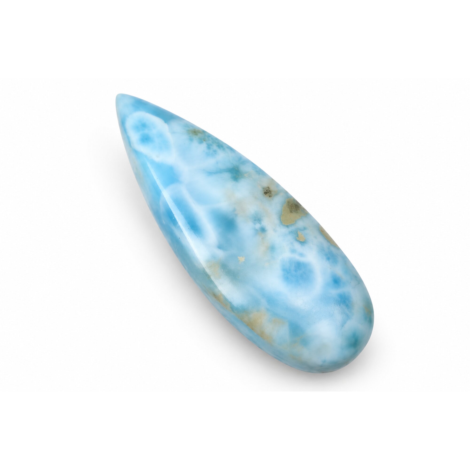Handmade sky blue Dominican Larimar cabochon 44mm – photo 4