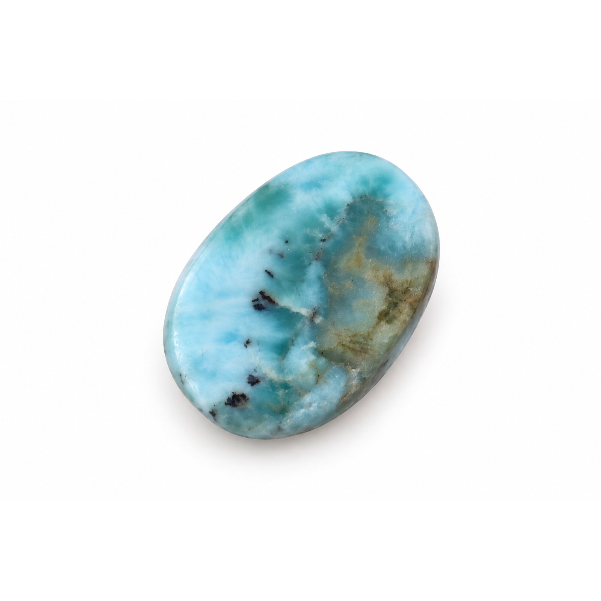 Artisan crafted red blue Dominican Larimar cabochon 20mm – photo 4