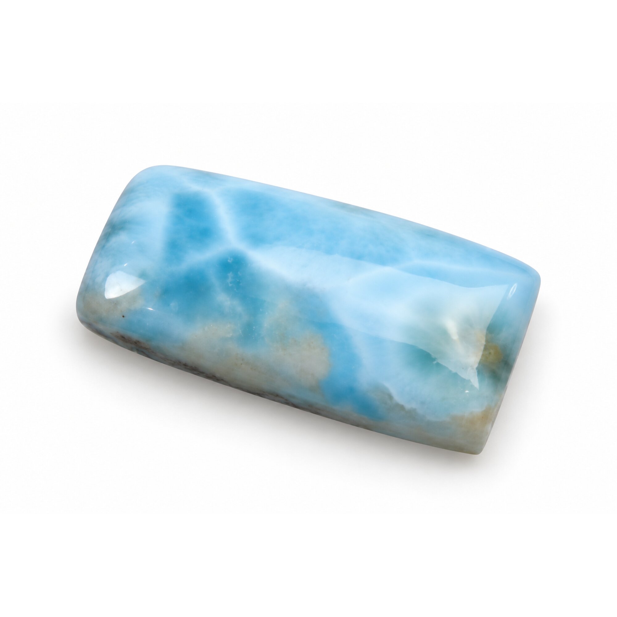 Earth crafted sky blue Dominican Larimar cabochon 28mm – photo 4