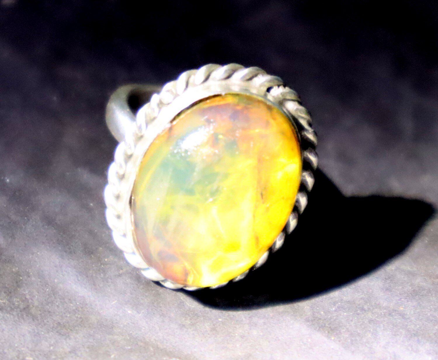 Exquisite Natural Clear Light Blue Amber .925 Sterling Silver Ring #7 – photo 10
