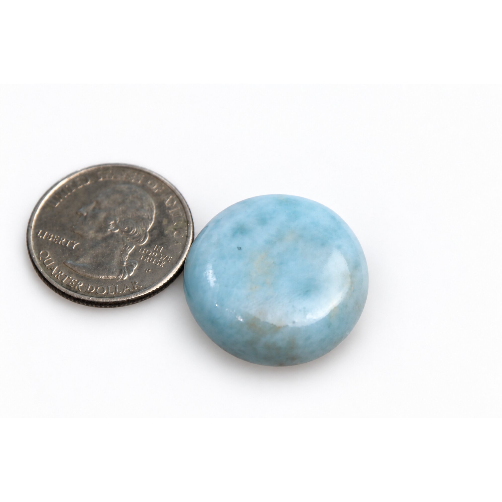 Nature created red blue Dominican Larimar cabochon 25.5mm – photo 5