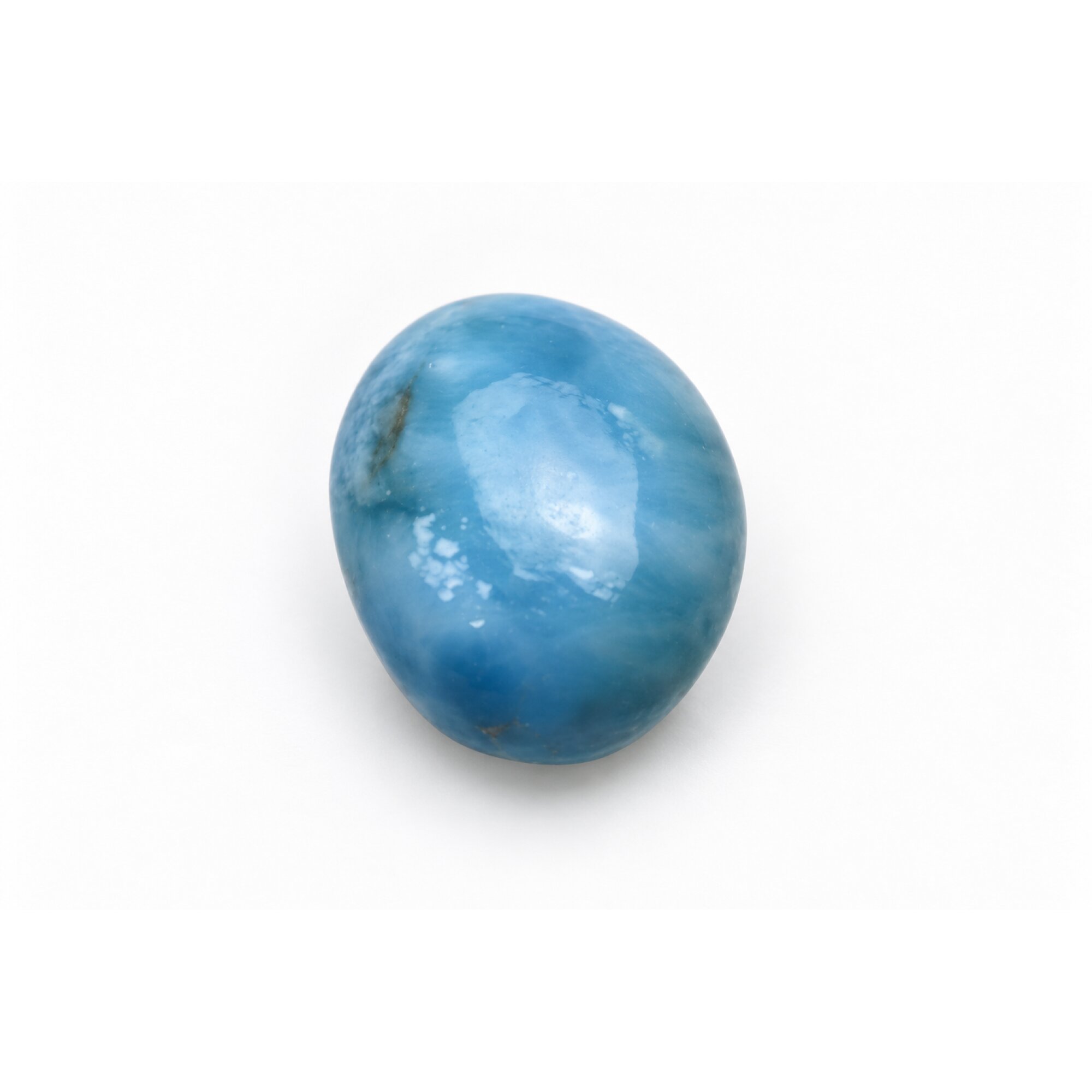 Finest deep blue Dominican Larimar cabochon 15mm – photo 2