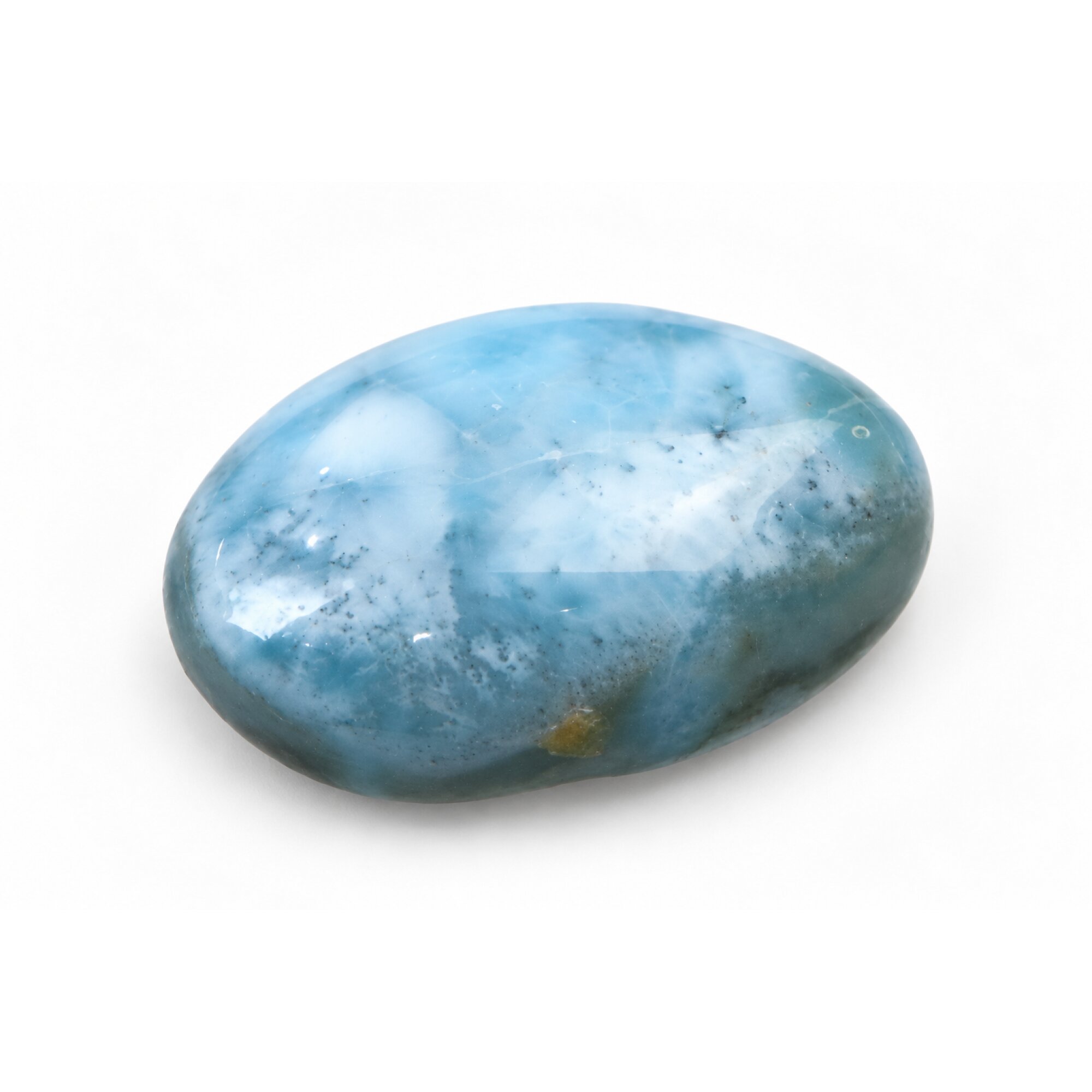 Genuine handcrafted sky blue Dominican Larimar cabochon 30mm – photo 2